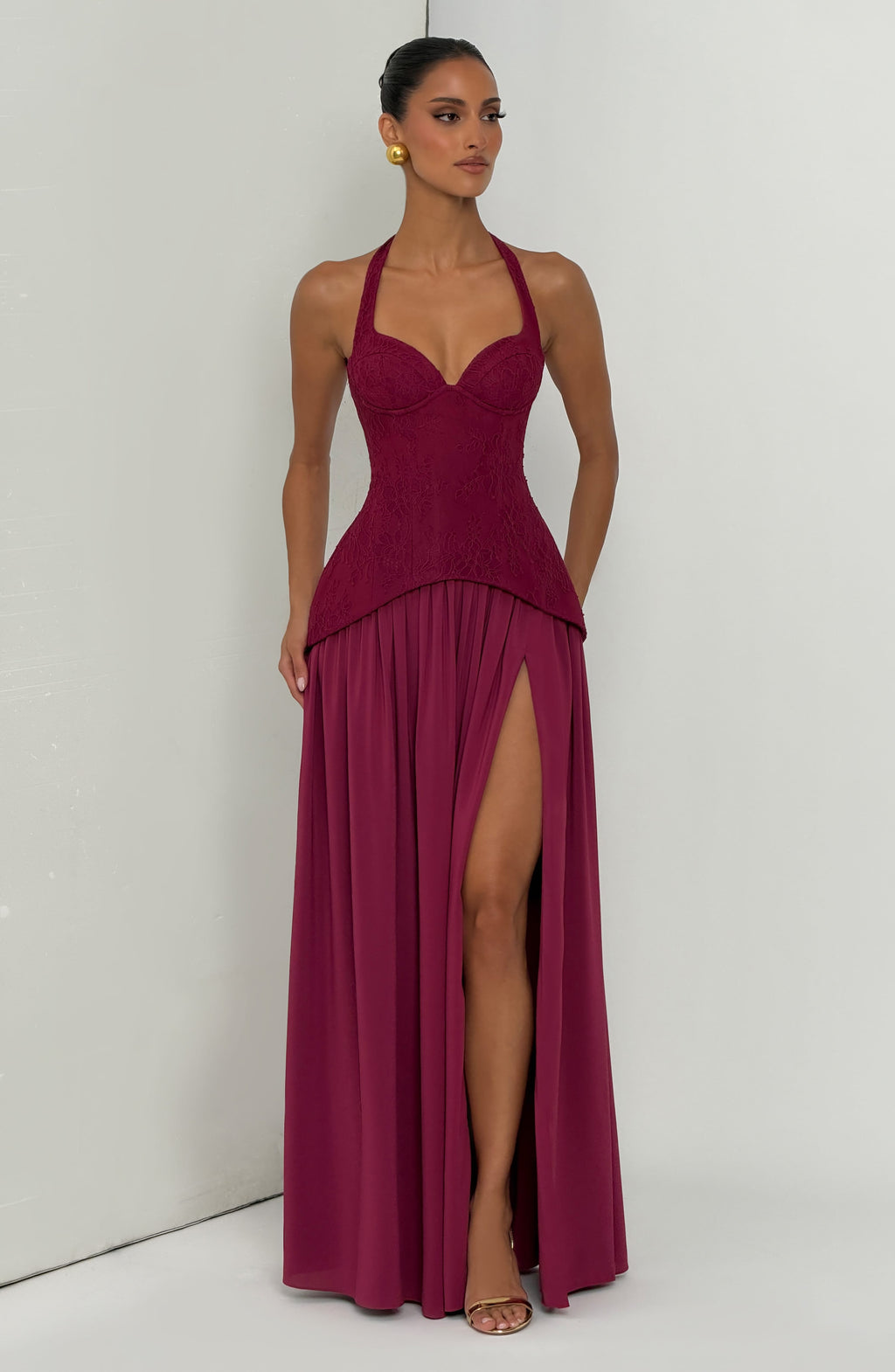 Fioreclo Amira Maxi Dress in Mulberry