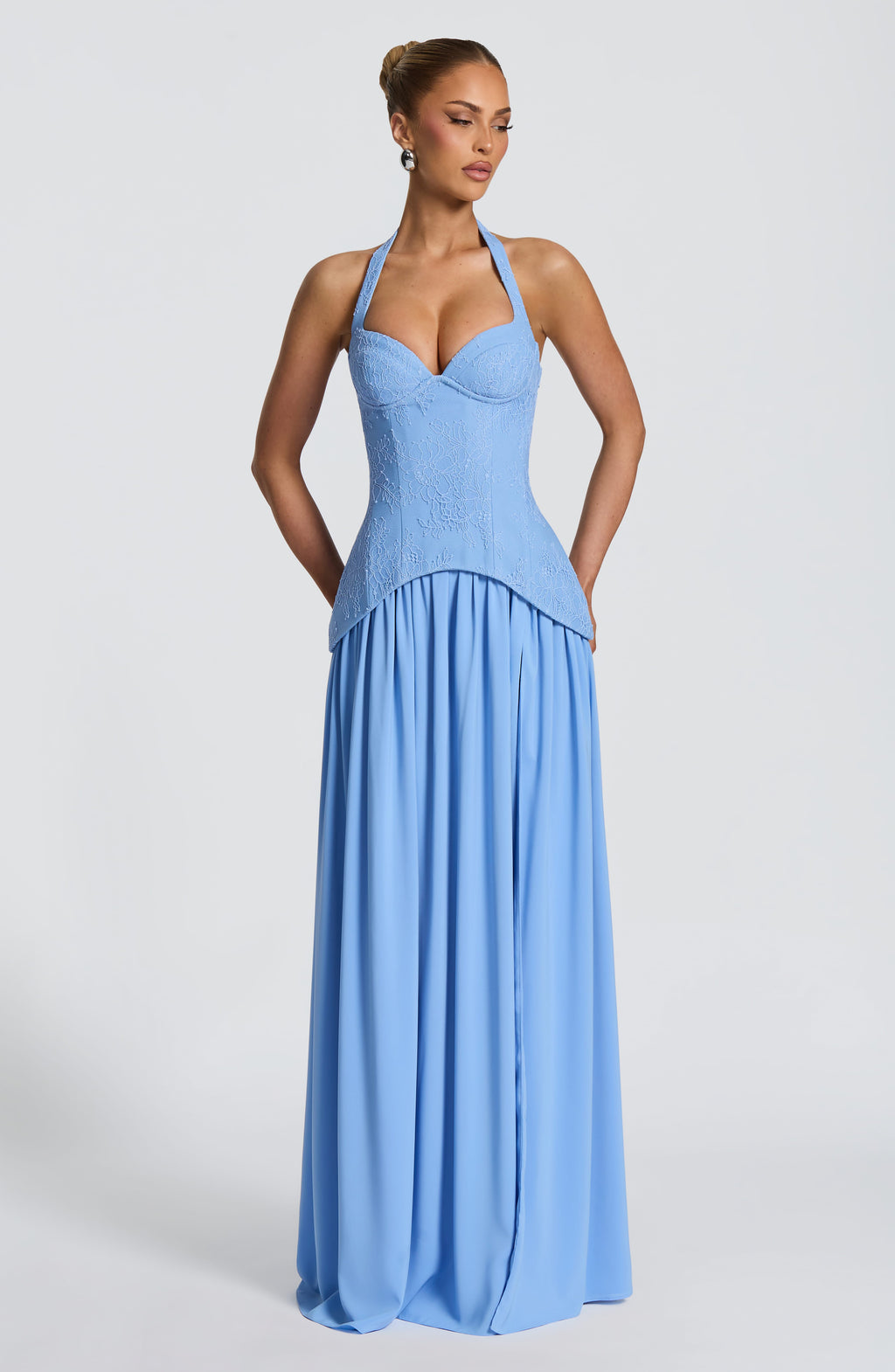 Fioreclo Amira Maxi Dress in Powder Blue