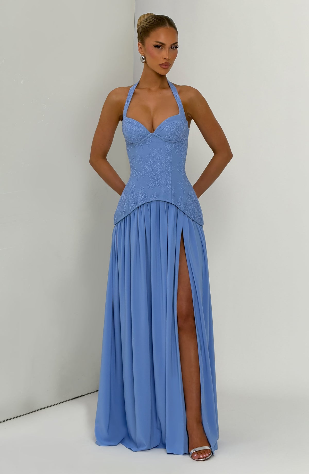 Fioreclo Amira Maxi Dress in Powder Blue