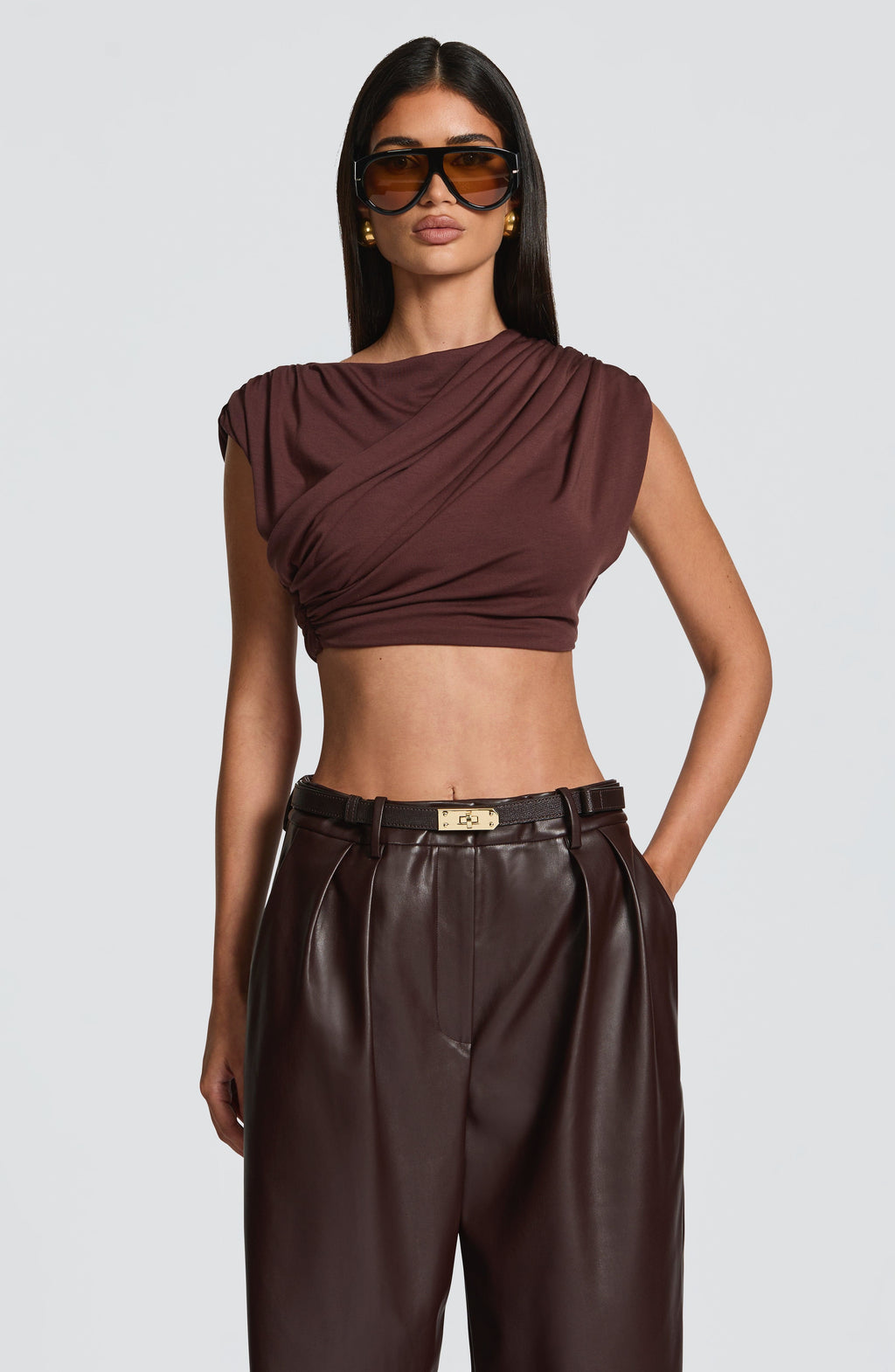 Fioreclo Amora Top in Plum Brown