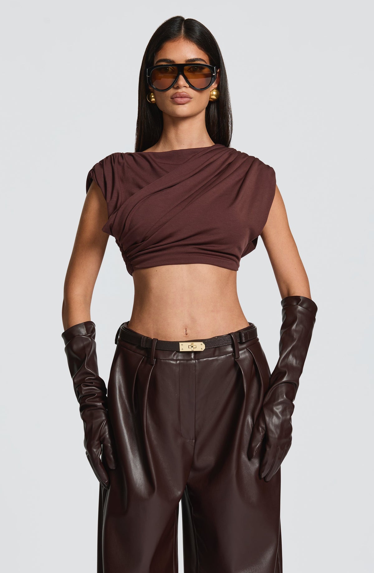 Fioreclo Amora Top in Plum Brown