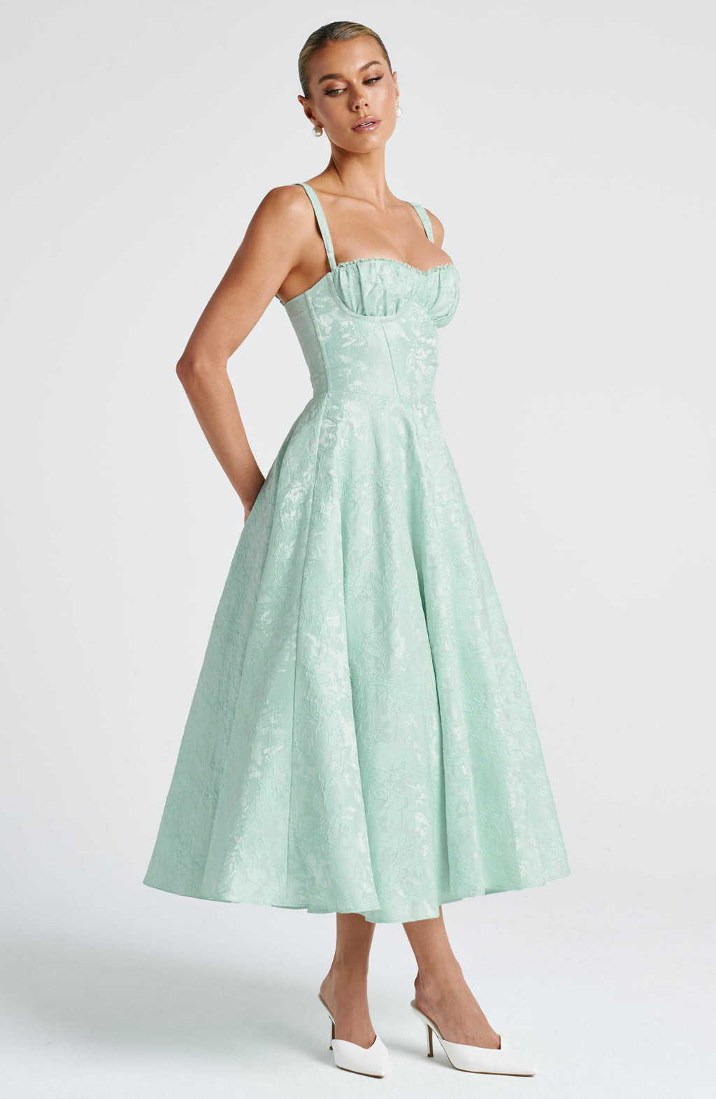 Fioreclo Amorae Midi Dress in Mint