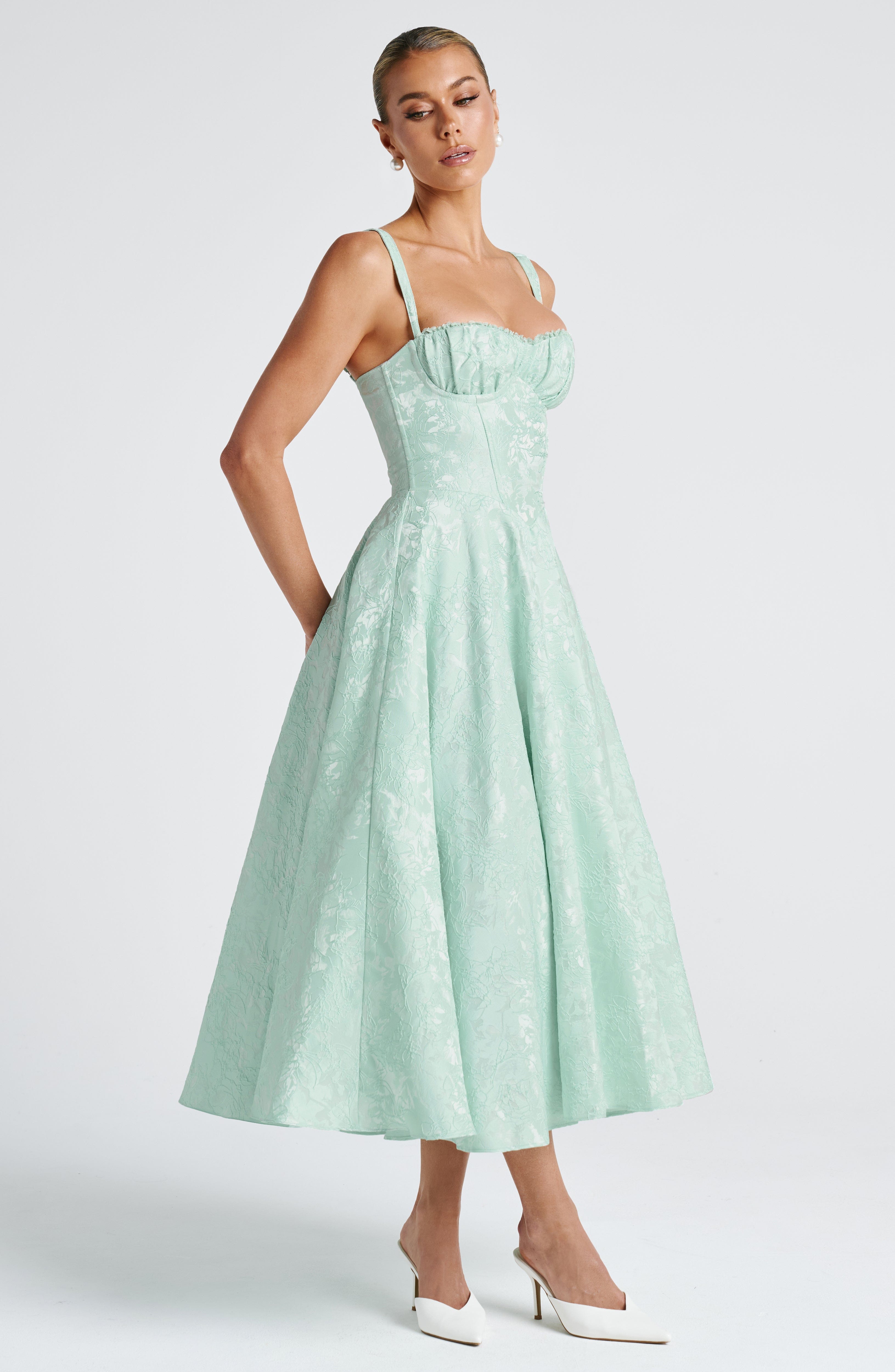 Fioreclo Amorae Midi Dress in Mint