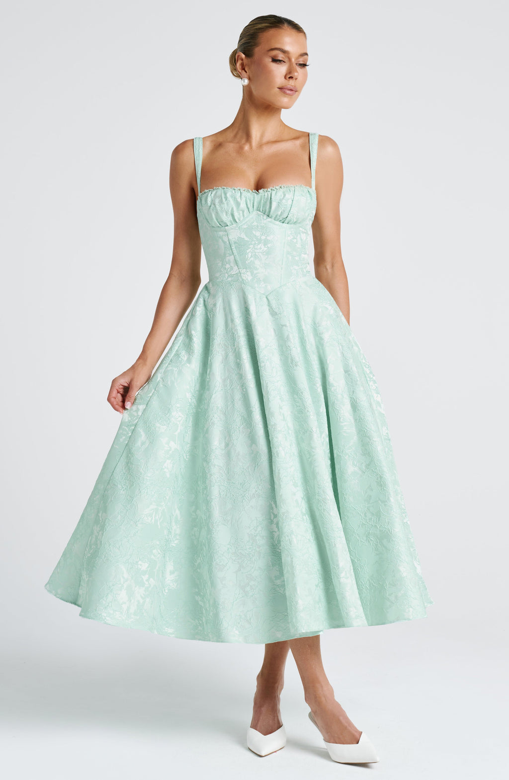 Fioreclo Amorae Midi Dress in Mint