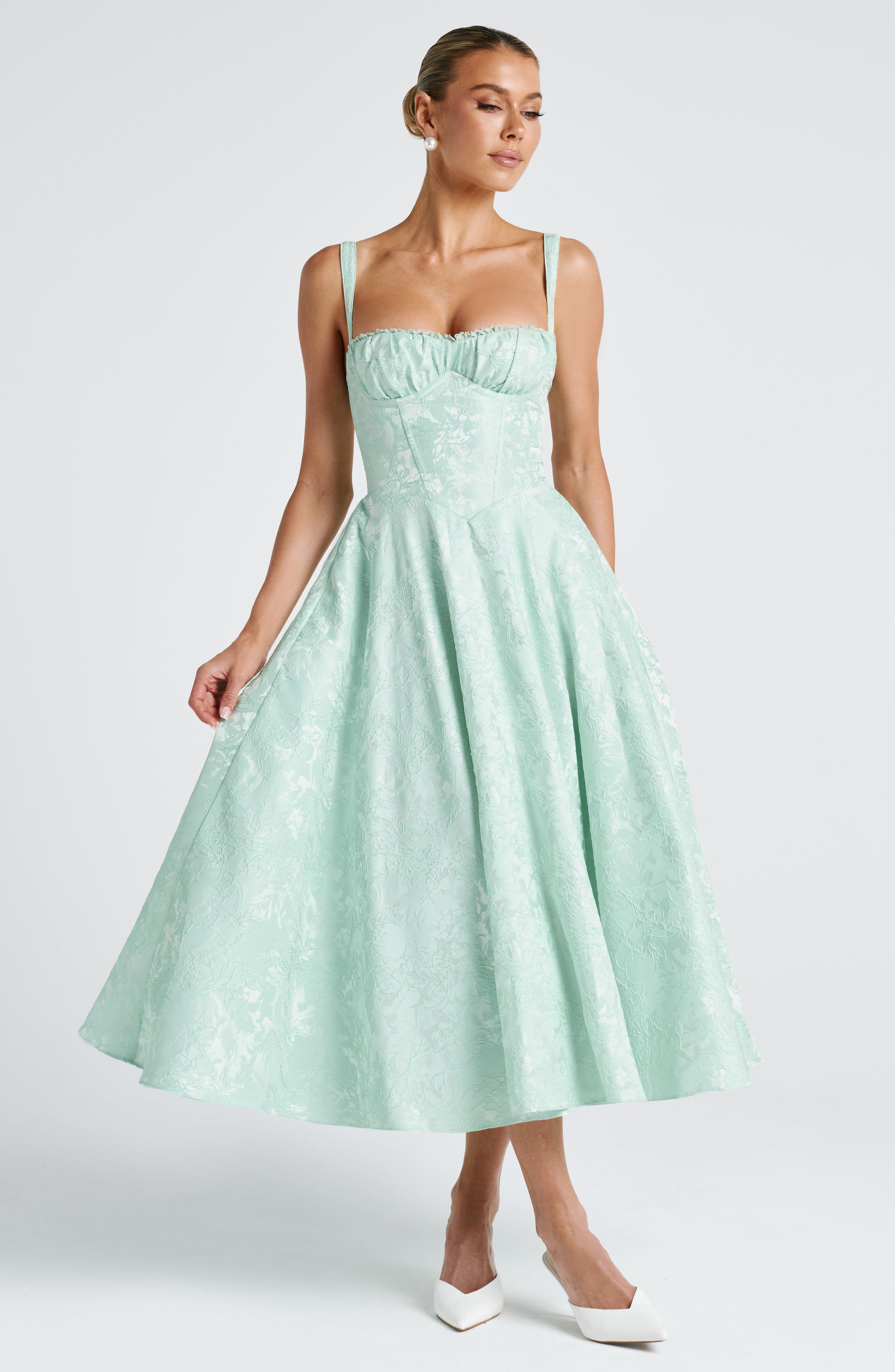 Fioreclo Amorae Midi Dress in Mint