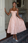 Fioreclo Amorae Midi Dress in Soft Peach