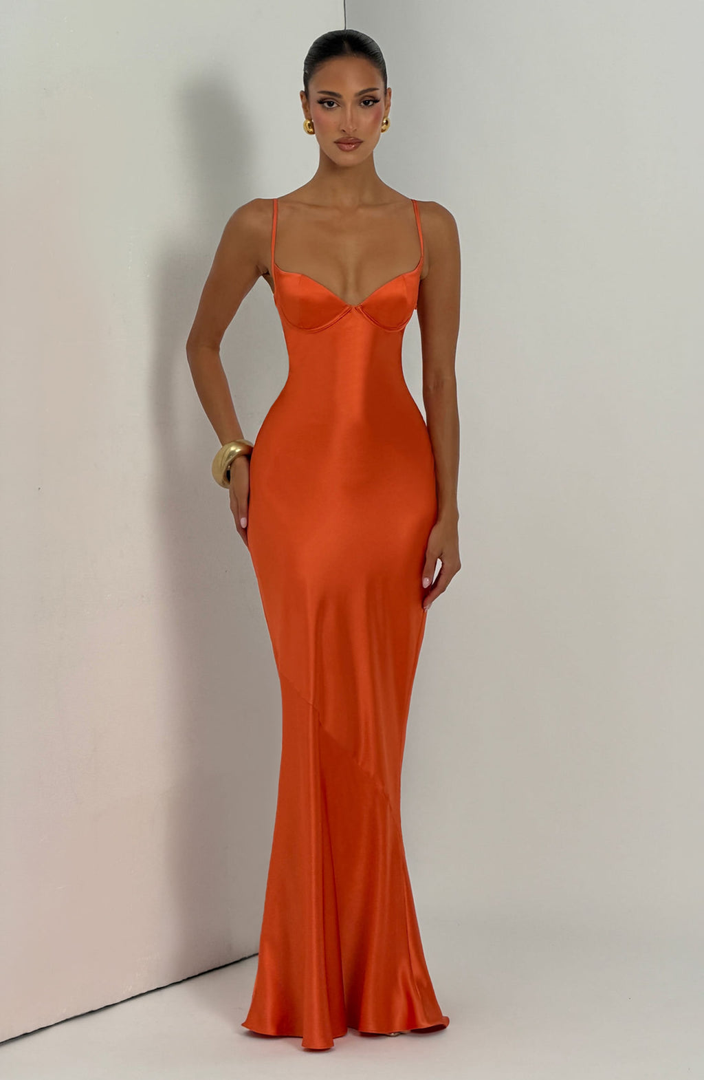 Fioreclo Amorella Maxi Dress in Burnt Orange