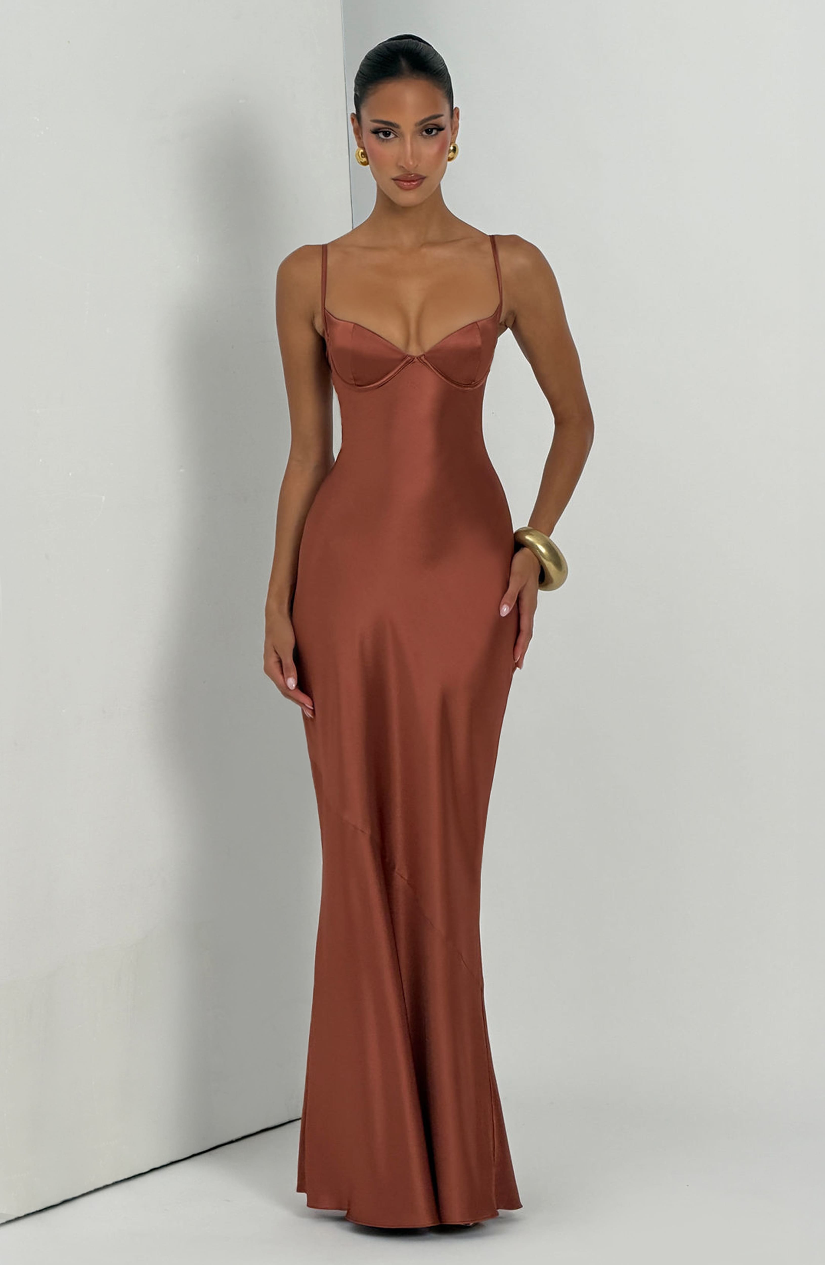Fioreclo Amorella Maxi Dress in Rust