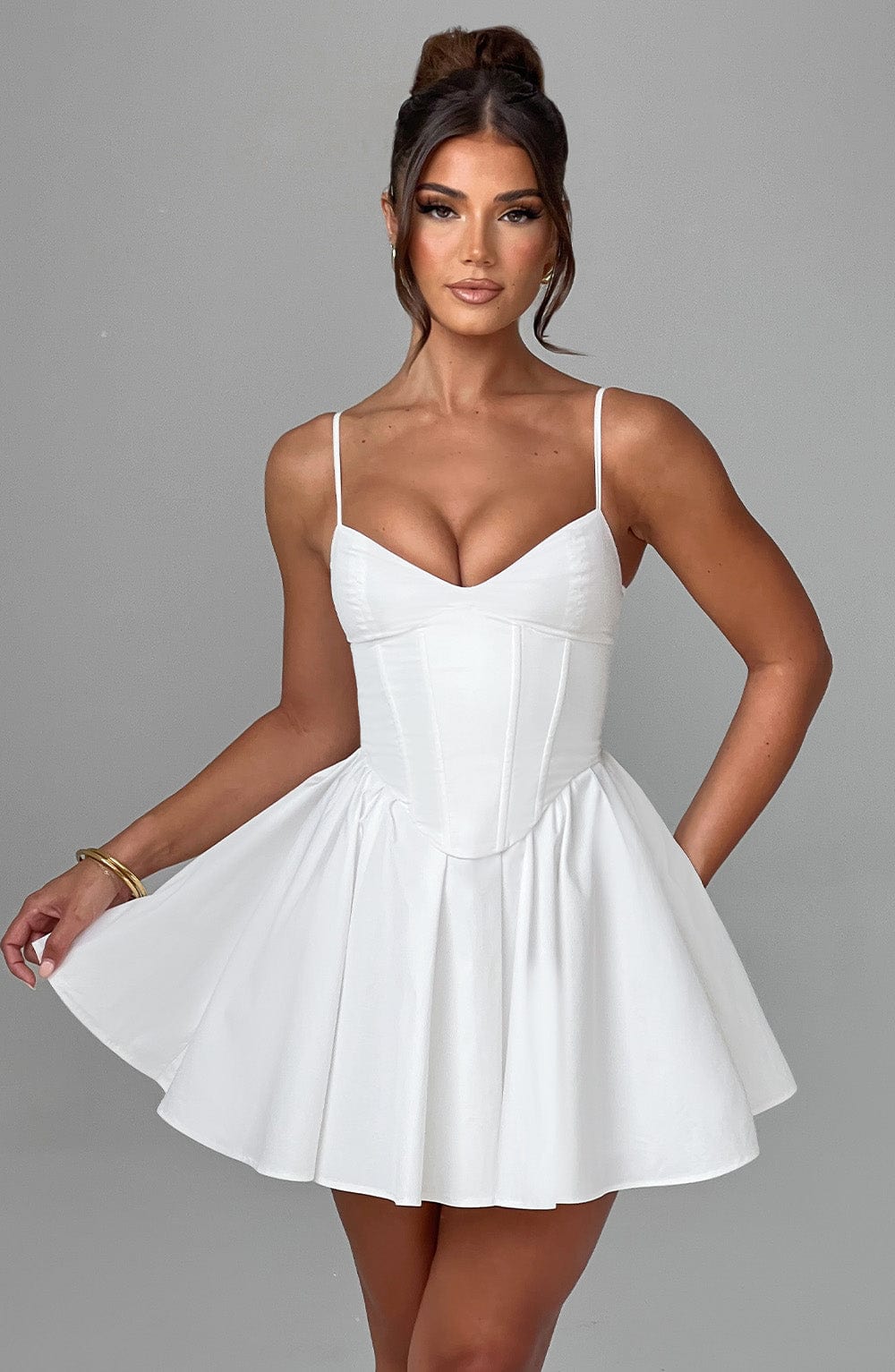 Fioreclo Analise Mini Dress in Ivory