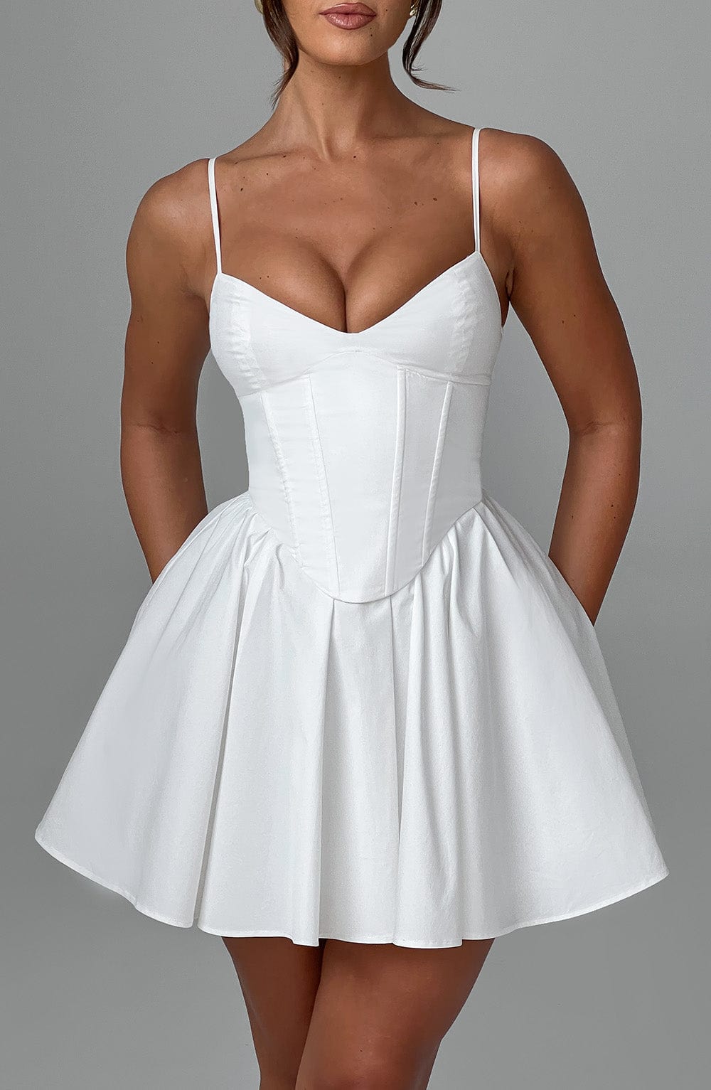 Fioreclo Analise Mini Dress in Ivory