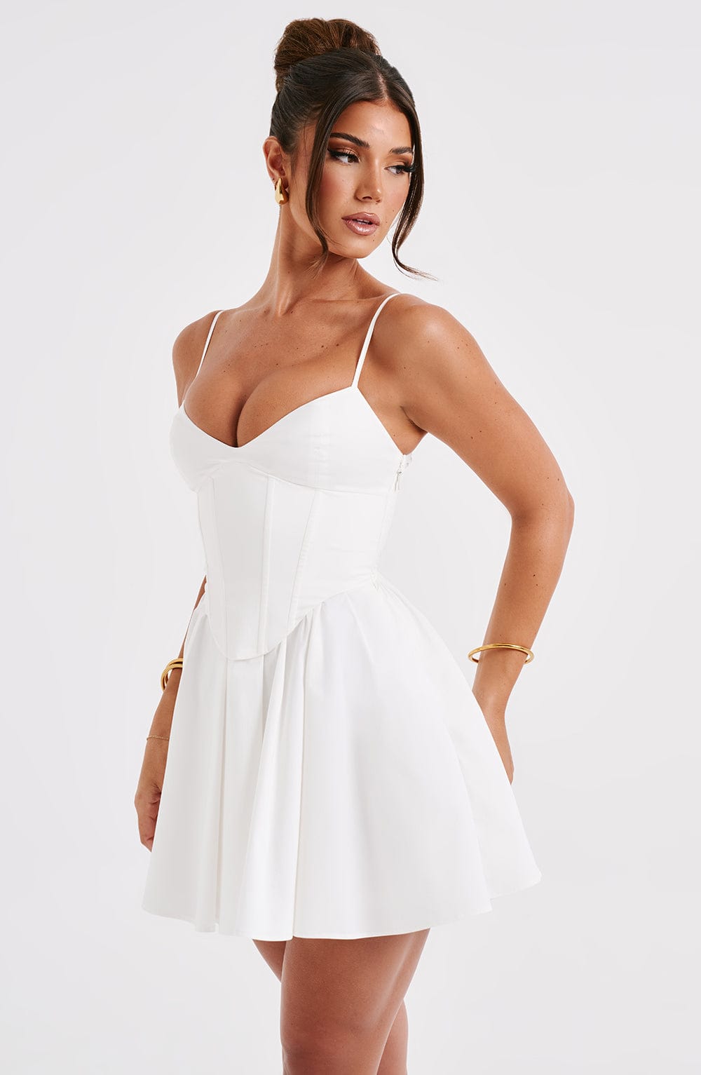 Fioreclo Analise Mini Dress in Ivory