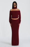 Fioreclo Andra Maxi Skirt in Burgundy