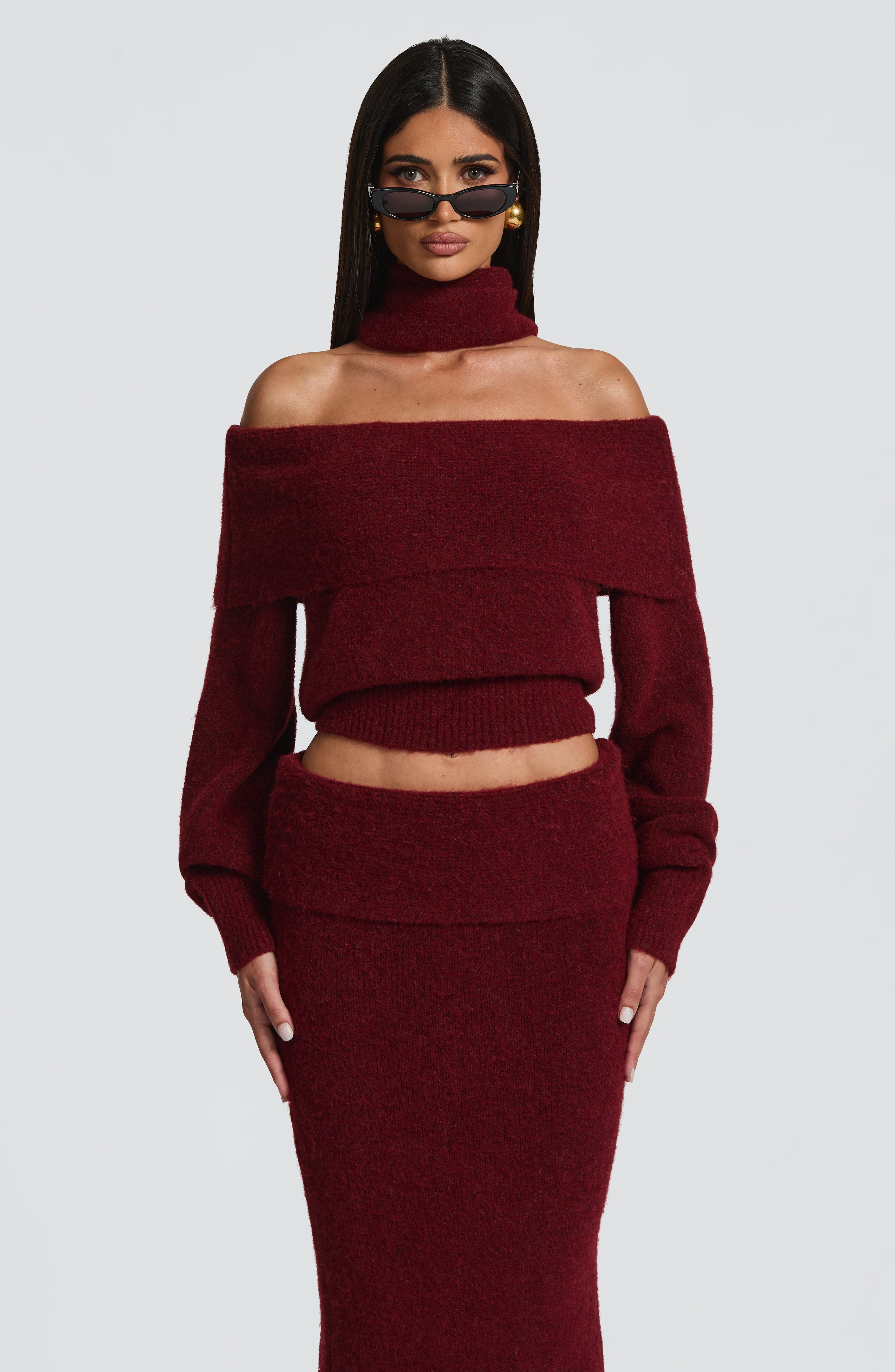 Fioreclo Andra Maxi Skirt in Burgundy