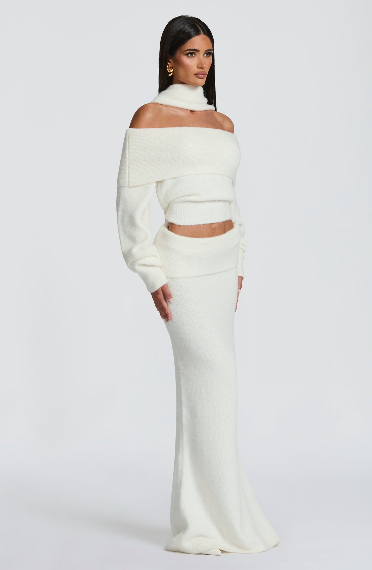 Fioreclo Andra Maxi Skirt in Ivory