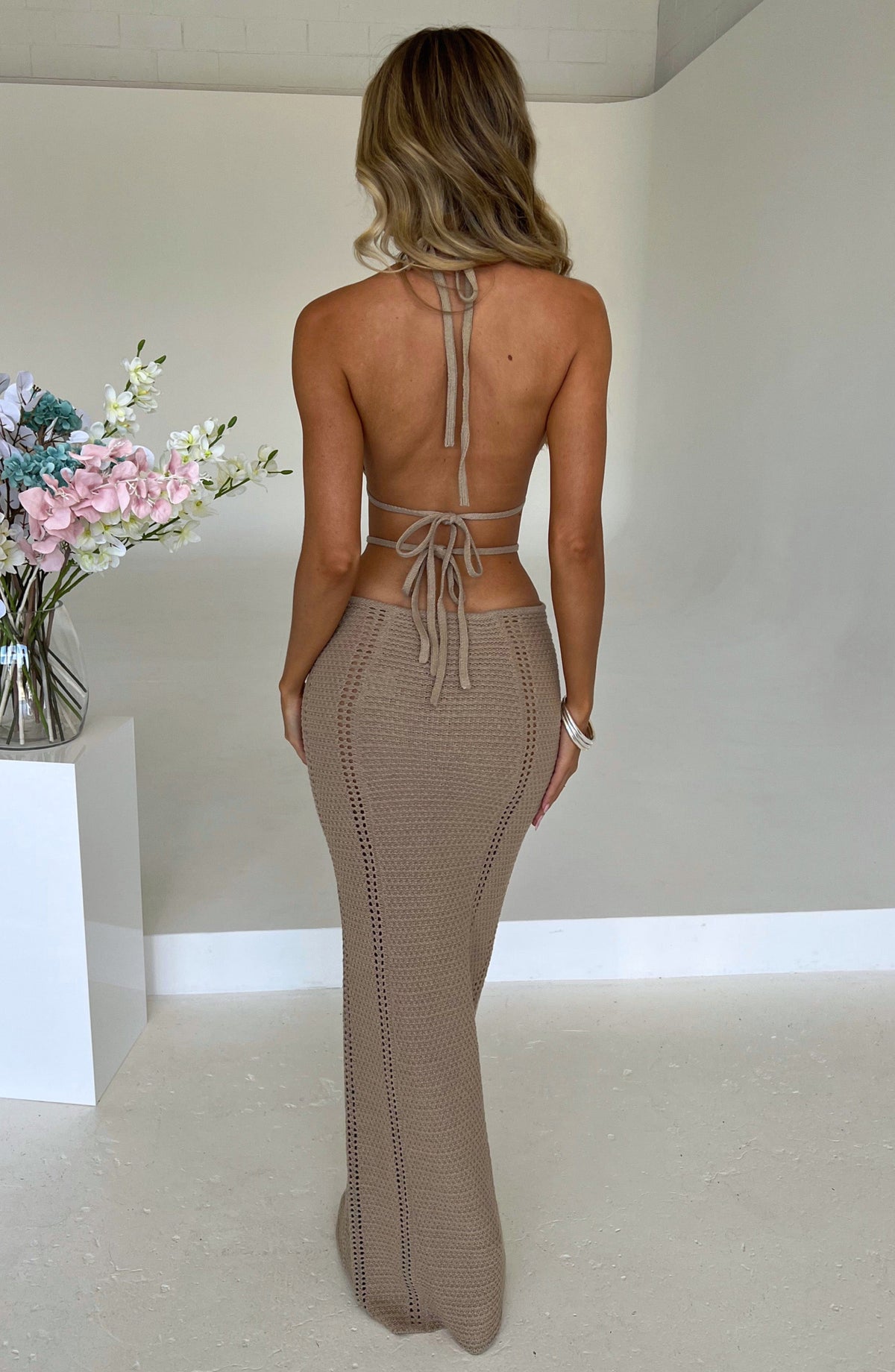 Fioreclo Arden Maxi Dress in Beige