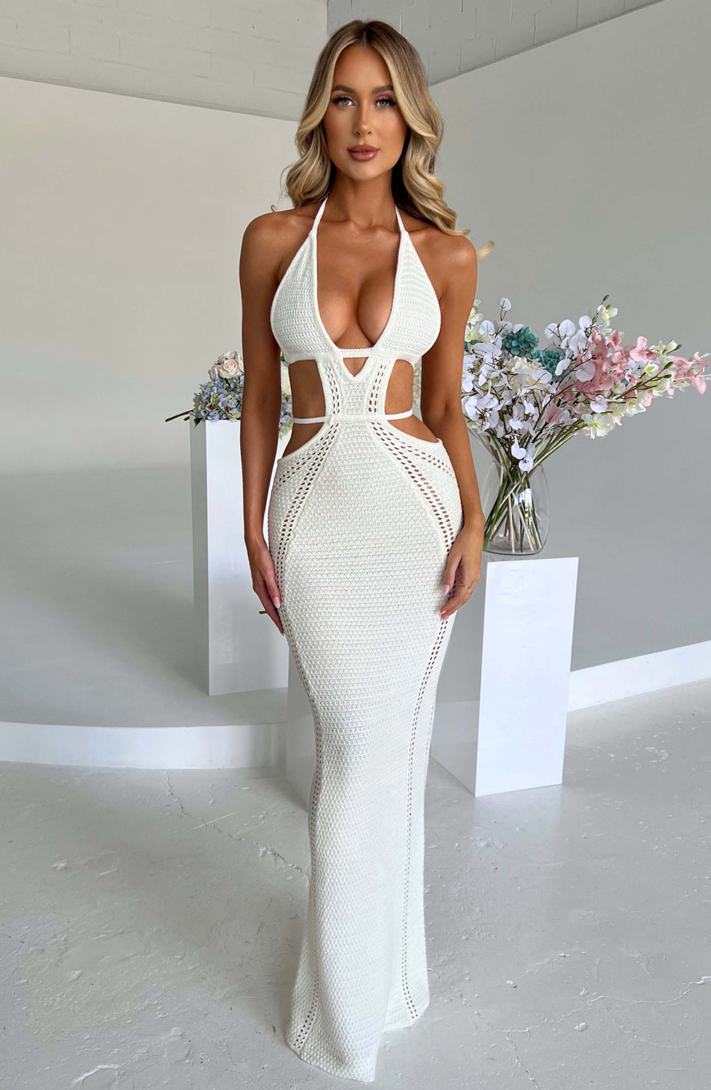 Fioreclo Arden Maxi Dress in White