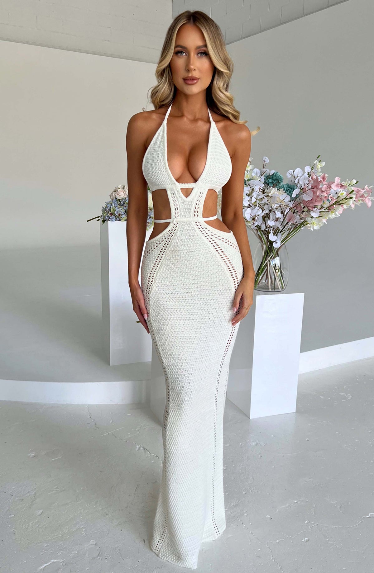 Fioreclo Arden Maxi Dress in White