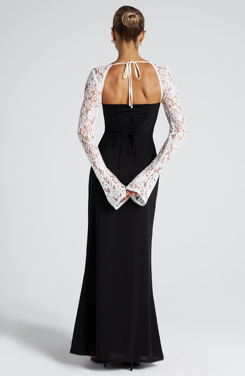 Fioreclo Arielle Maxi Dress in Black/White