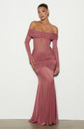 Fioreclo Arlena Maxi Dress in Rose Brown