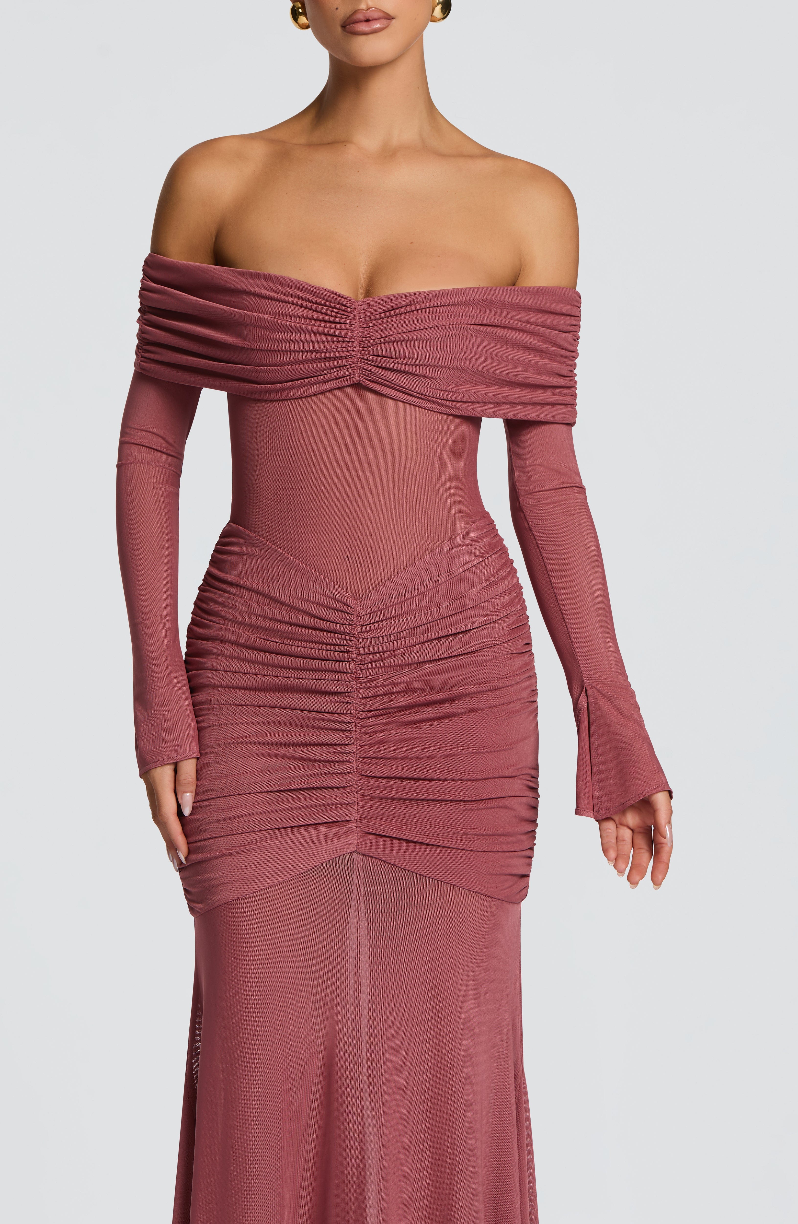 Fioreclo Arlena Maxi Dress in Rose Brown