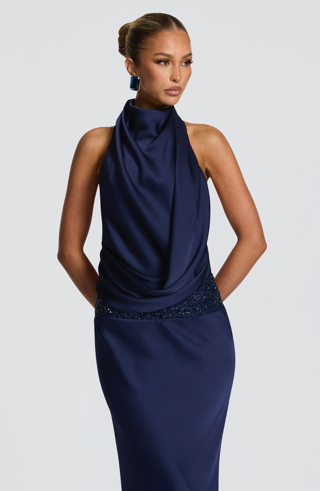 Fioreclo Armelle Maxi Dress in Navy
