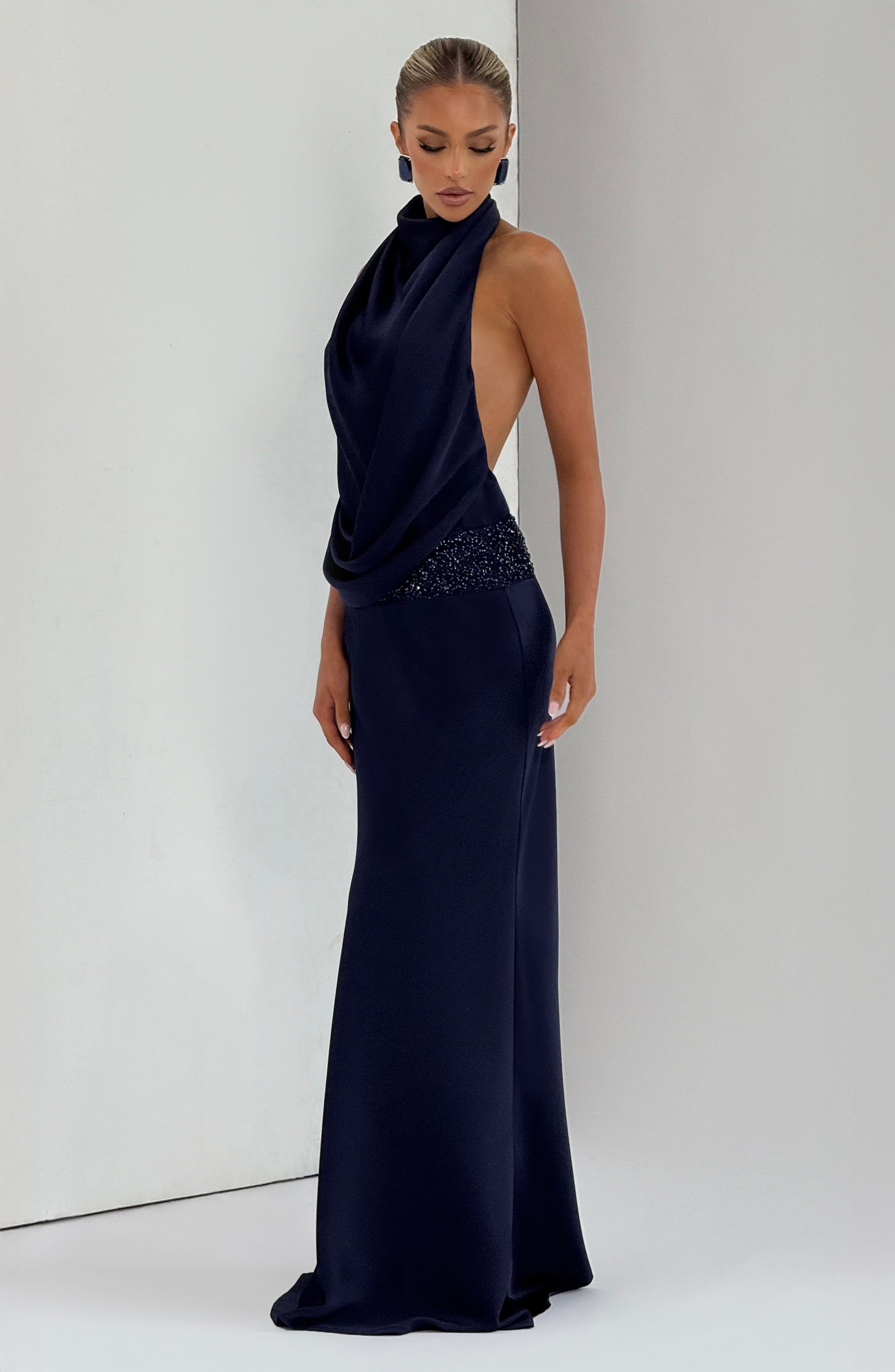 Fioreclo Armelle Maxi Dress in Navy