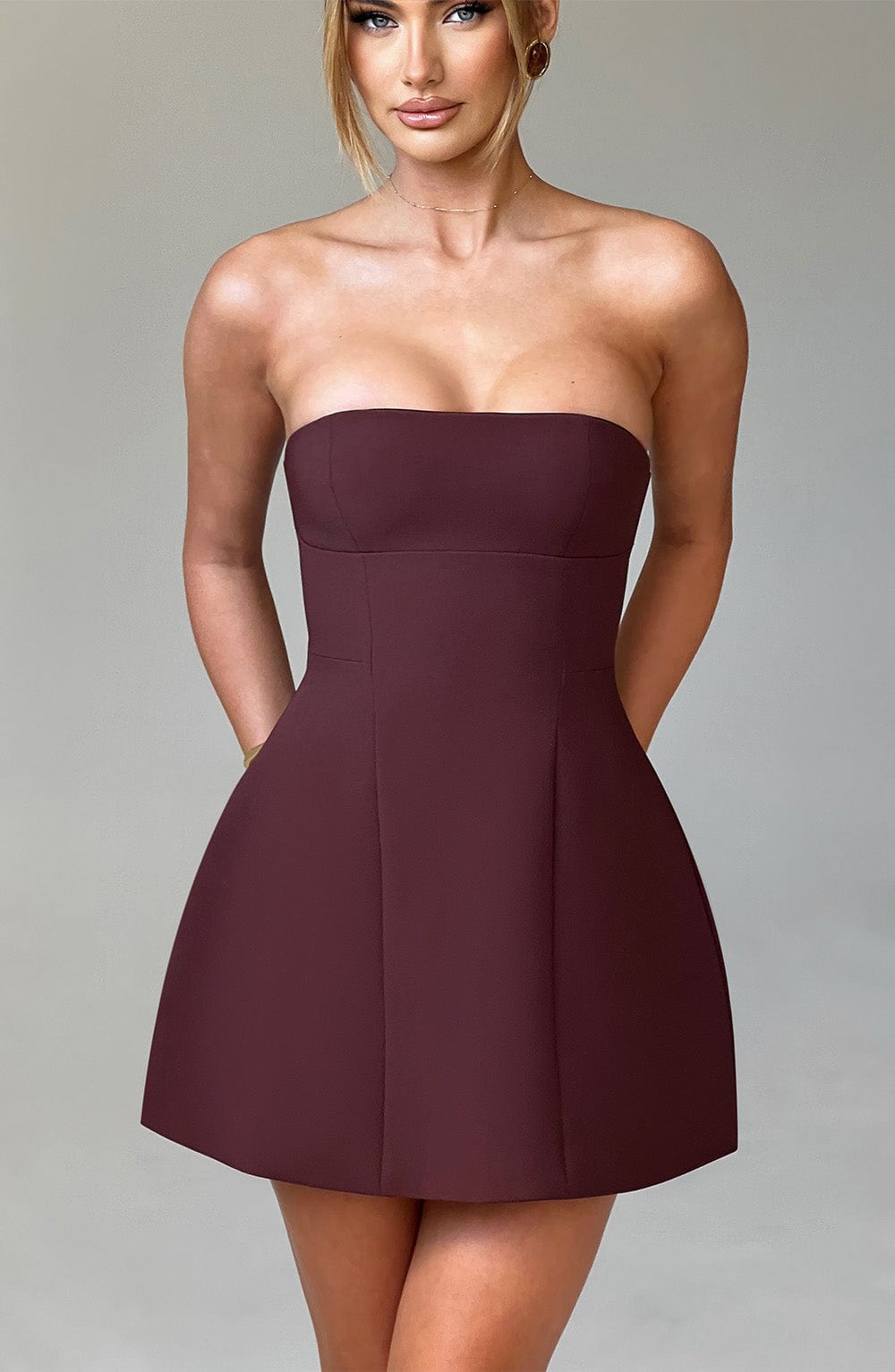 Fioreclo Asha Mini Dress in Brown