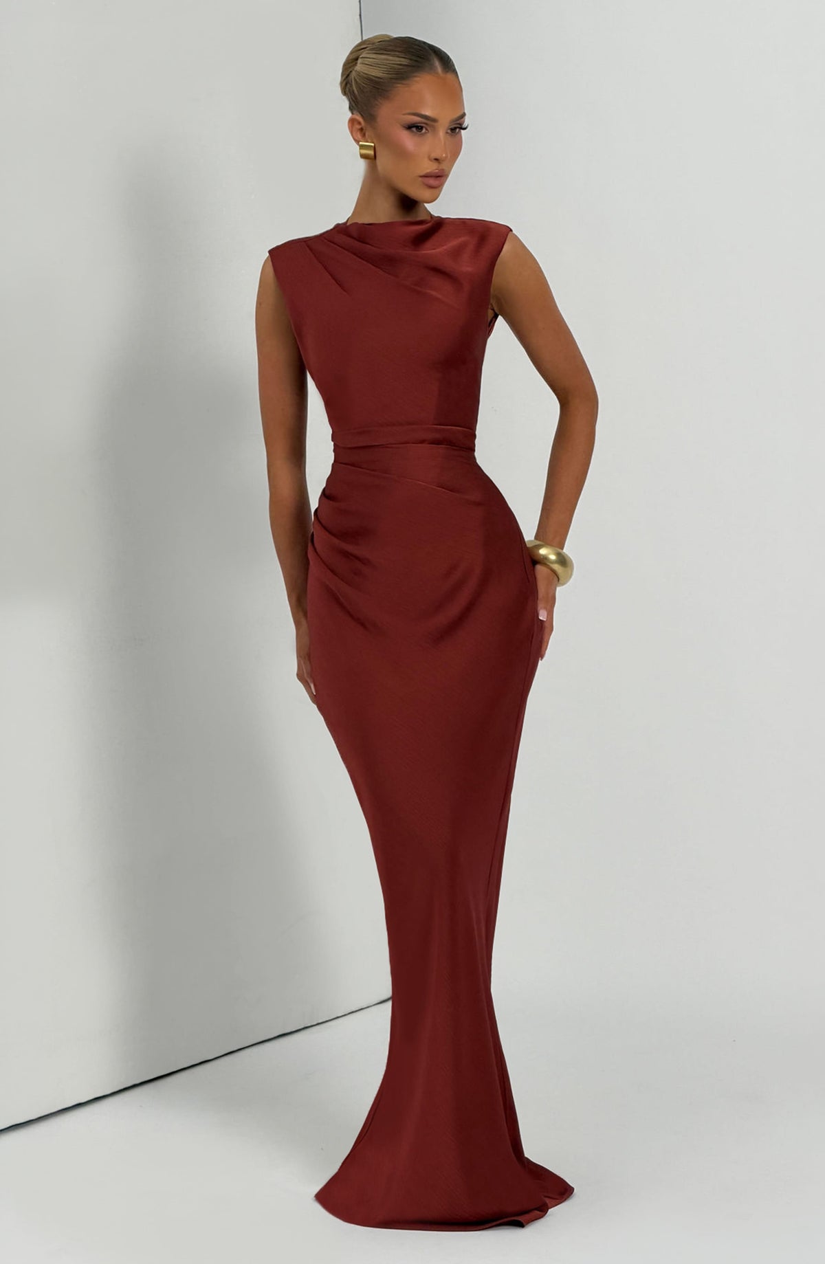 Fioreclo Avielle Maxi Dress in Deep Rust