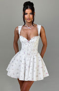 Flourenne Adalene Mini Dress in Multi Floral Print