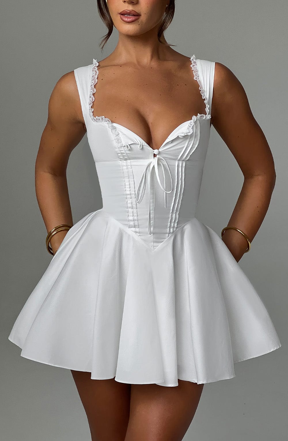 Flourenne Adalene Mini Dress in Ivory