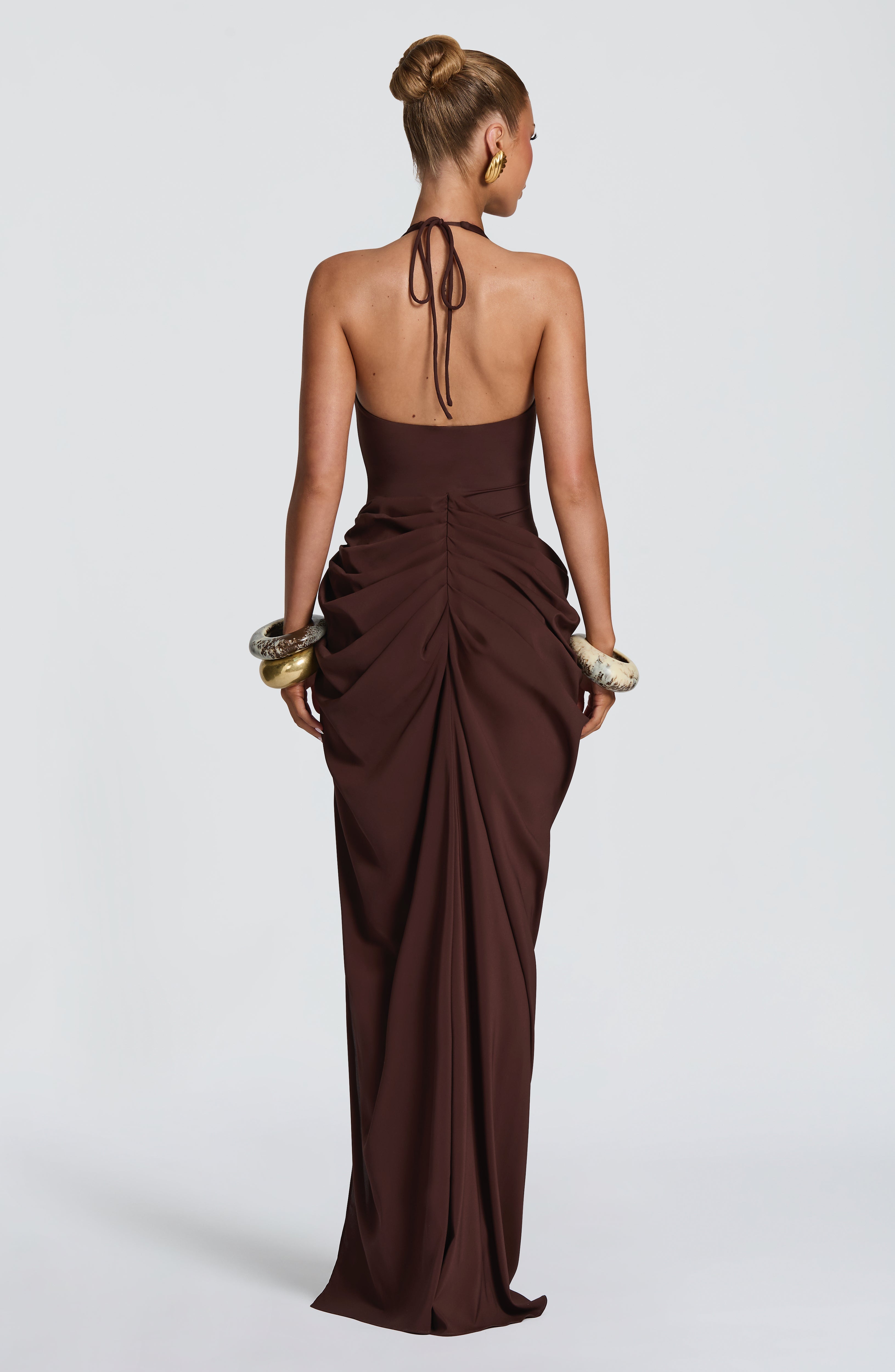 Flourenne Adelyn Maxi Dress in Plum Brown