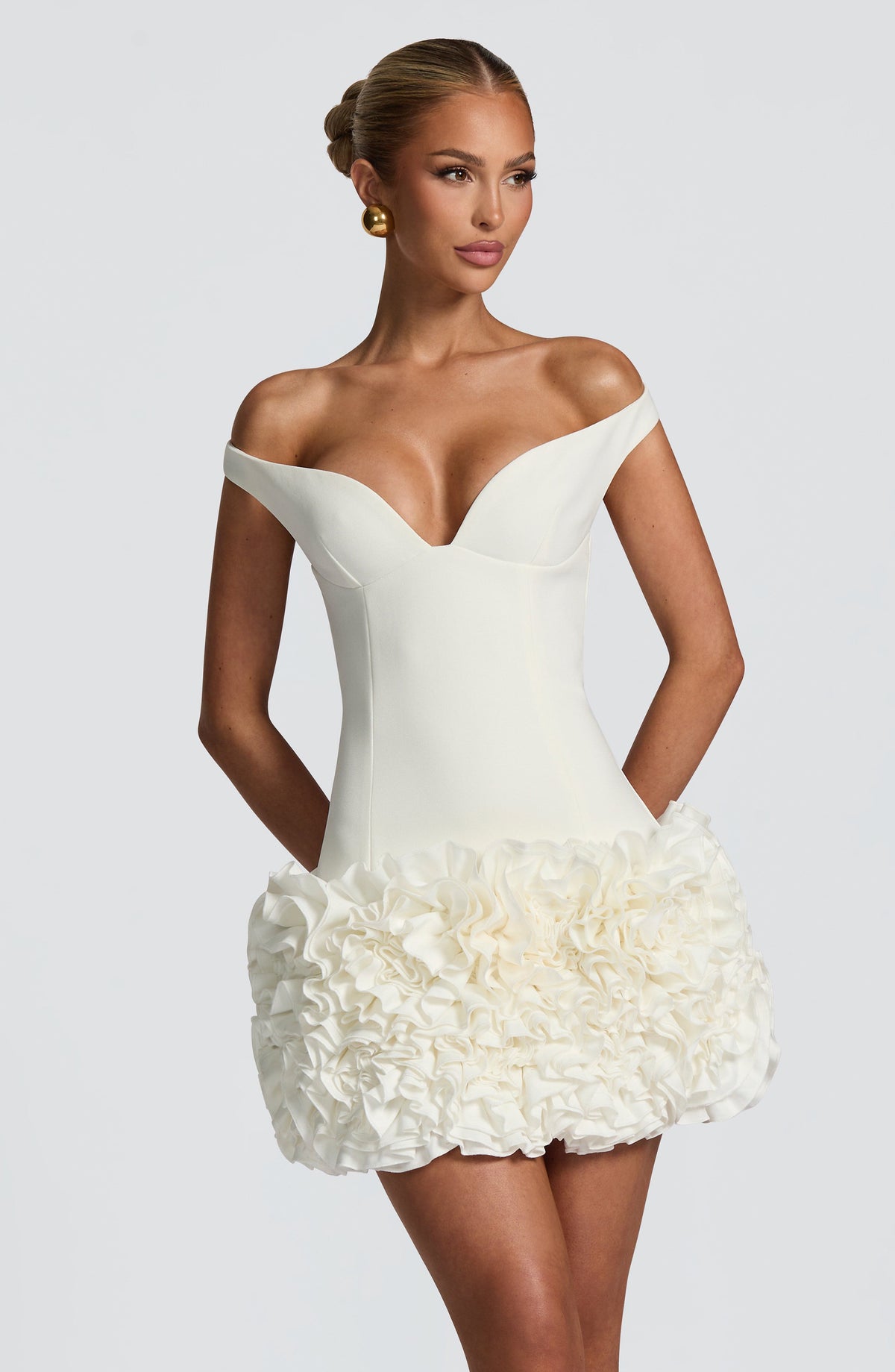 Flourenne Adette Mini Dress in Ivory
