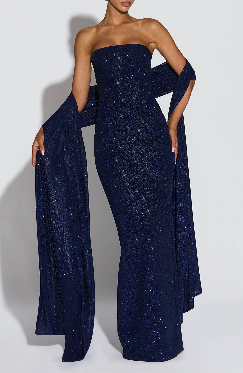 Flourenne Agnessa Shawl in Navy Sparkle