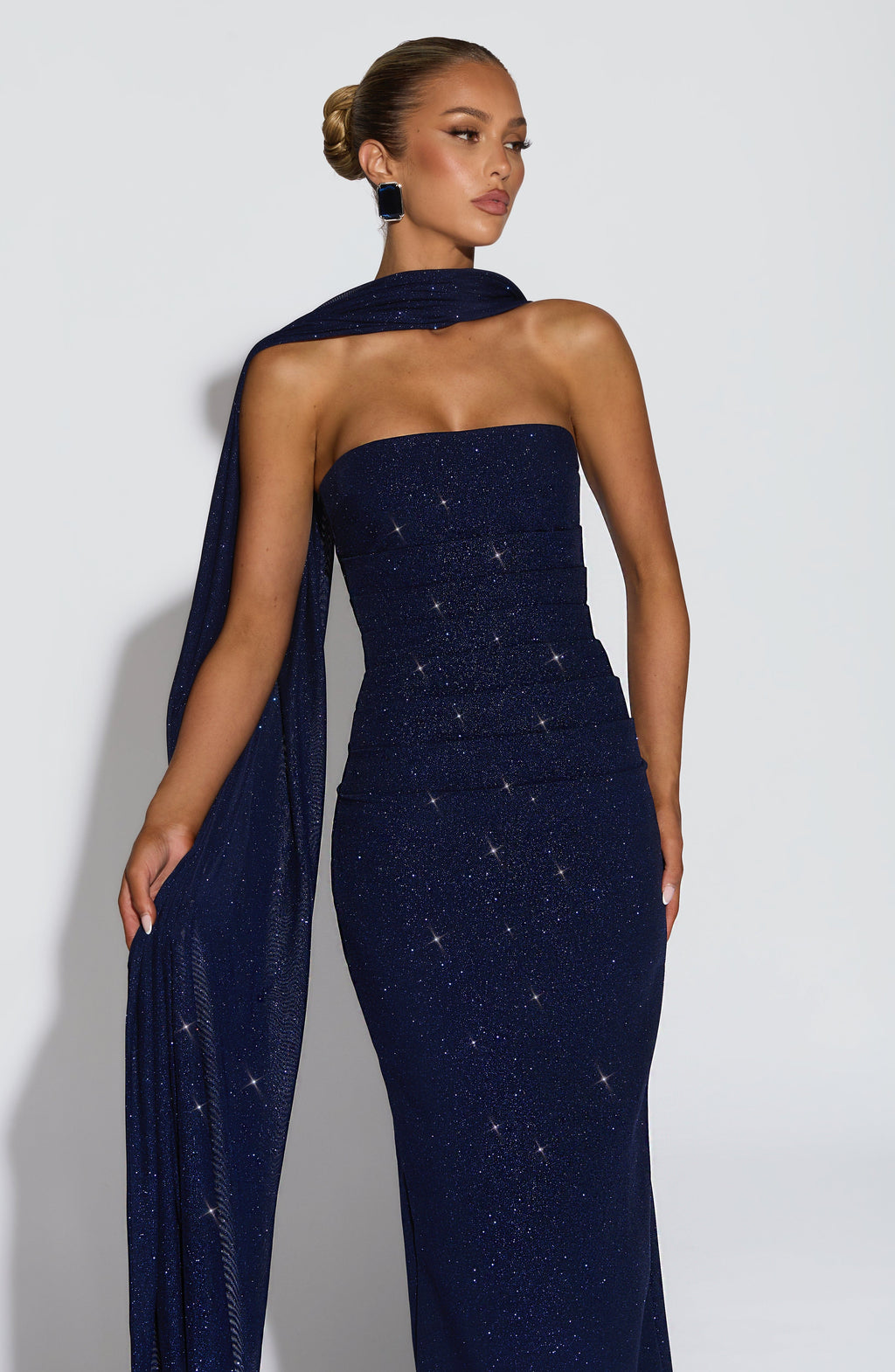 Flourenne Agnessa Shawl in Navy Sparkle