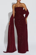 Flourenne Agnessa Shawl in Wine Sparkle