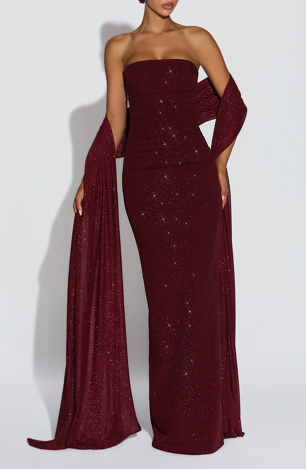 Flourenne Agnessa Shawl in Wine Sparkle