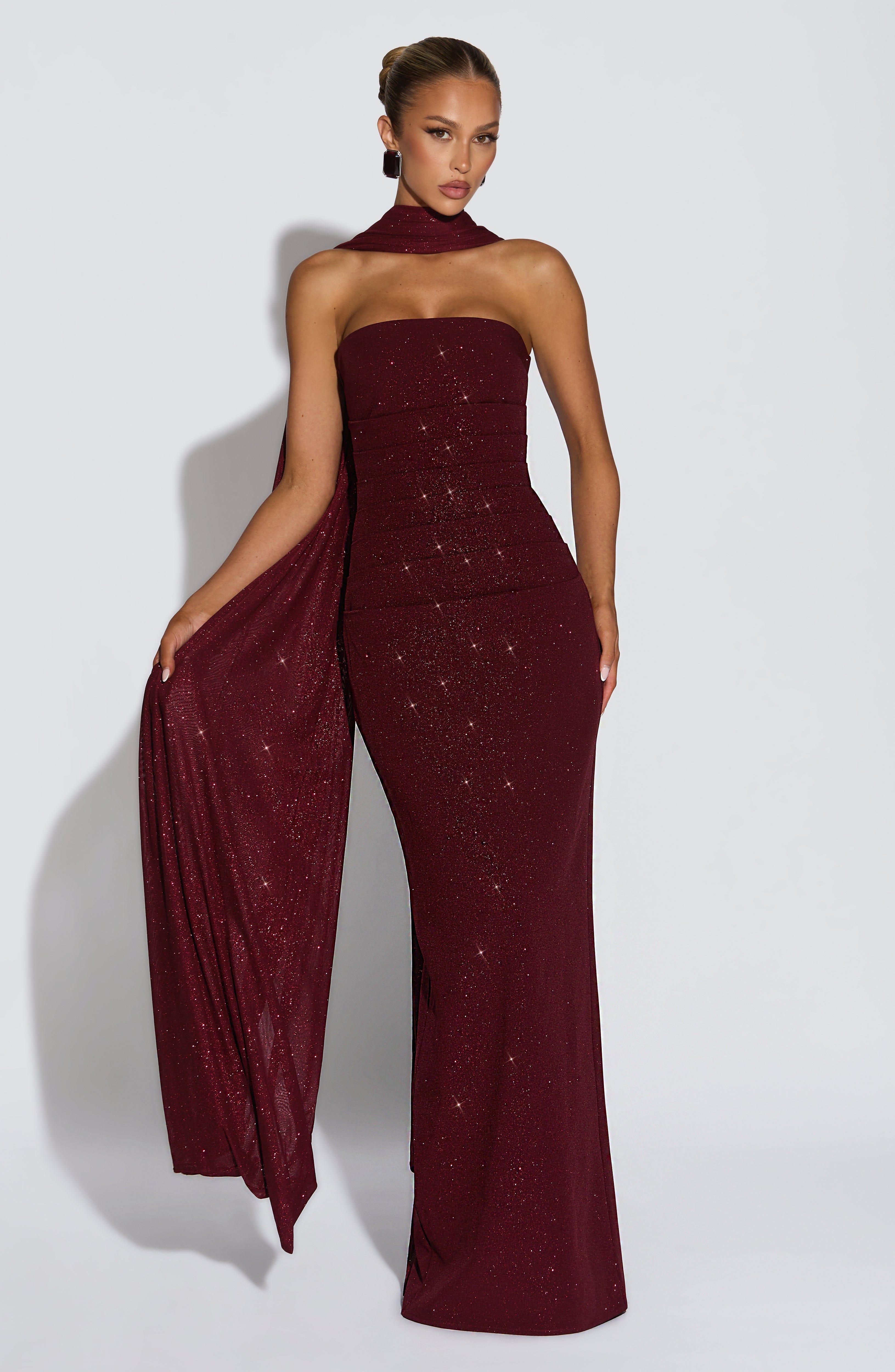 Flourenne Agnessa Shawl in Wine Sparkle