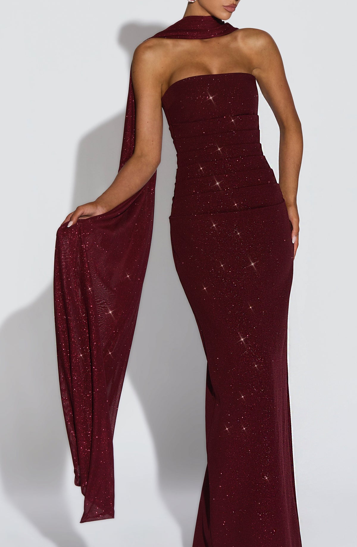 Flourenne Agnessa Shawl in Wine Sparkle