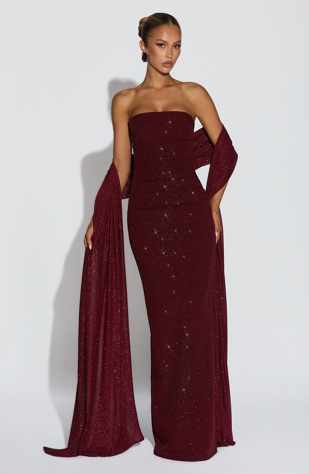 Flourenne Agnessa Shawl in Wine Sparkle