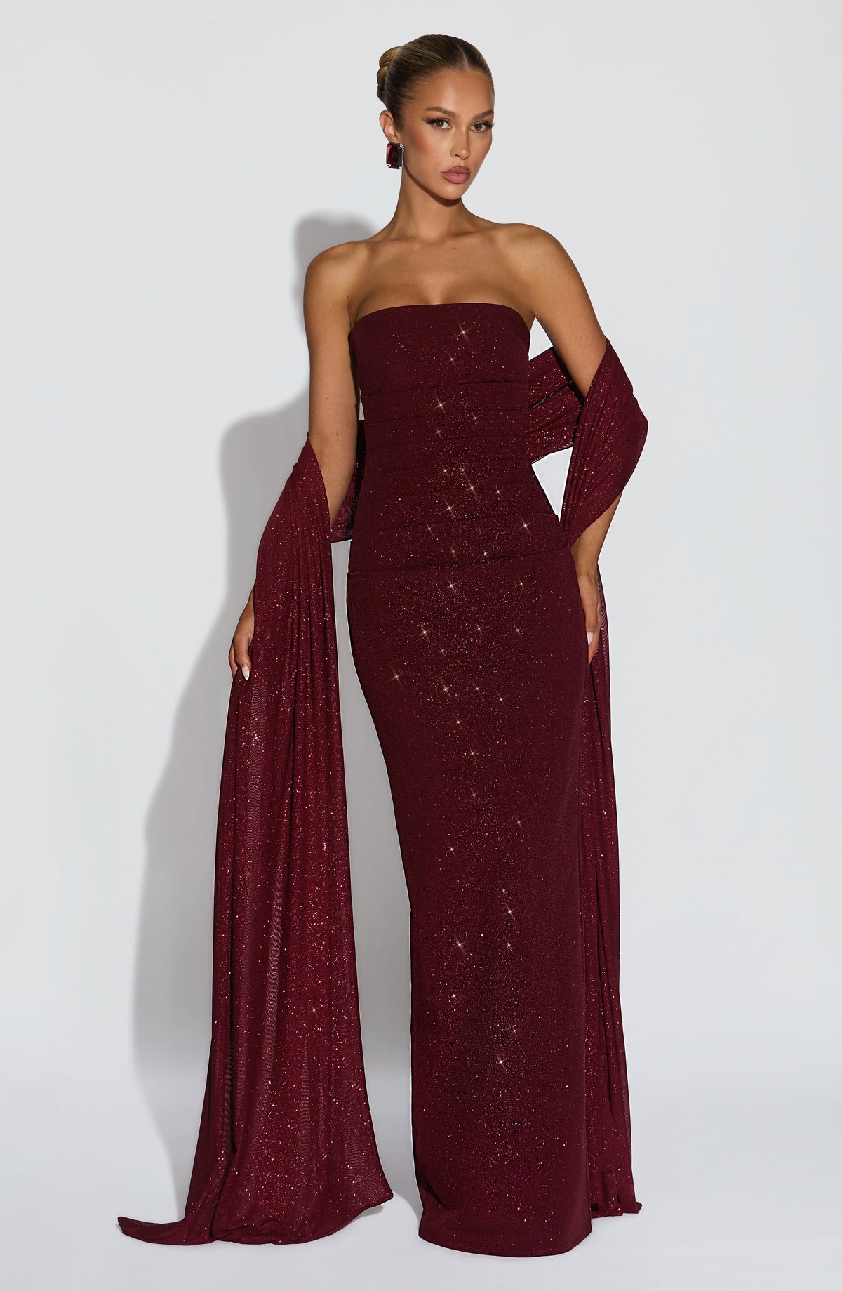 Flourenne Agnessa Shawl in Wine Sparkle