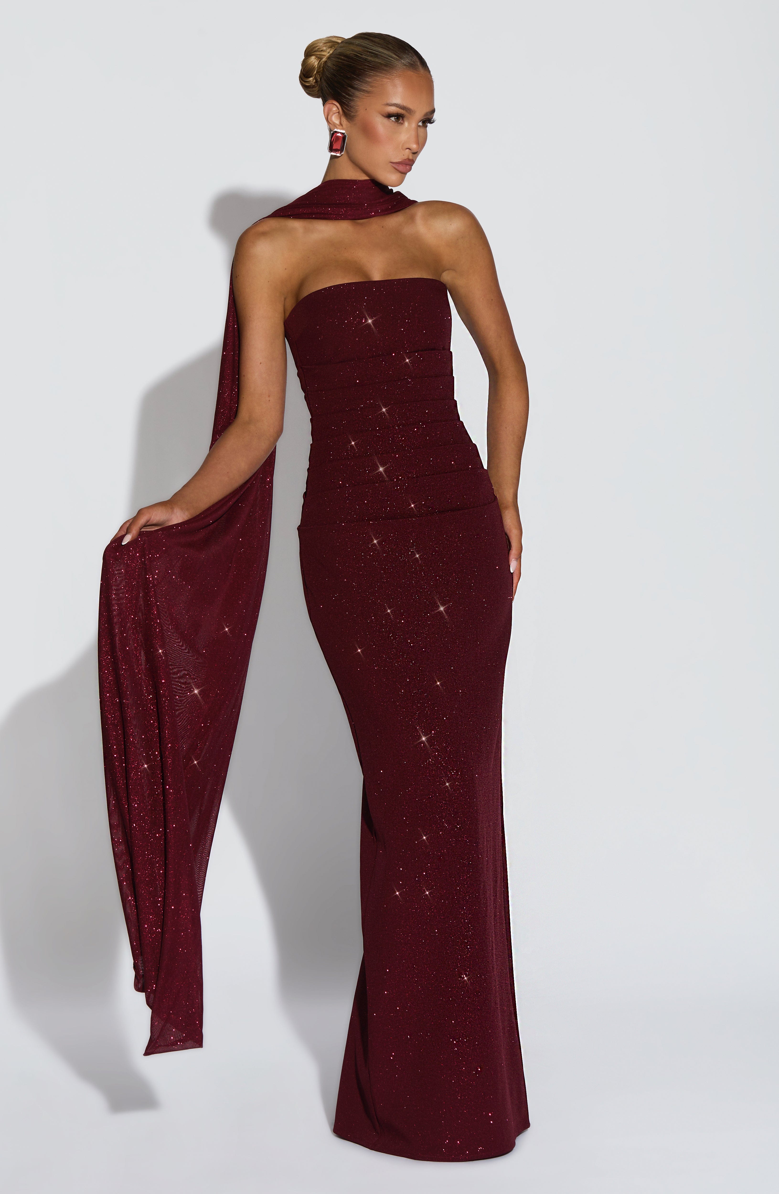 Flourenne Agnessa Shawl in Wine Sparkle