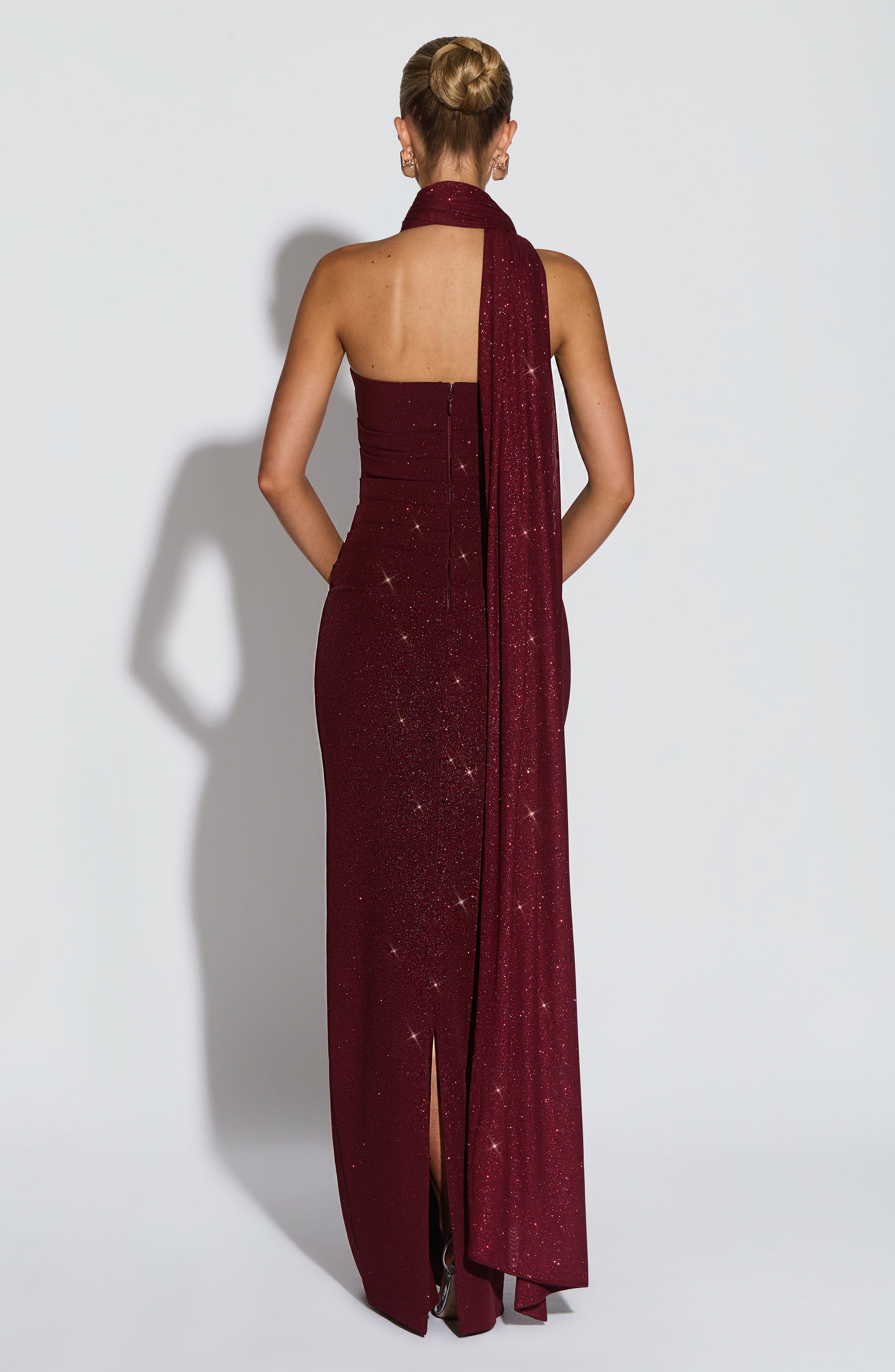Flourenne Agnessa Shawl in Wine Sparkle