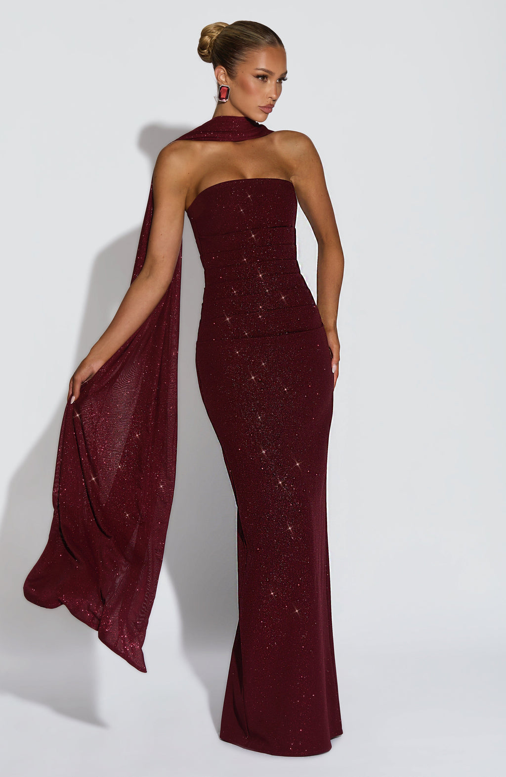 Flourenne Agnessa Shawl in Wine Sparkle