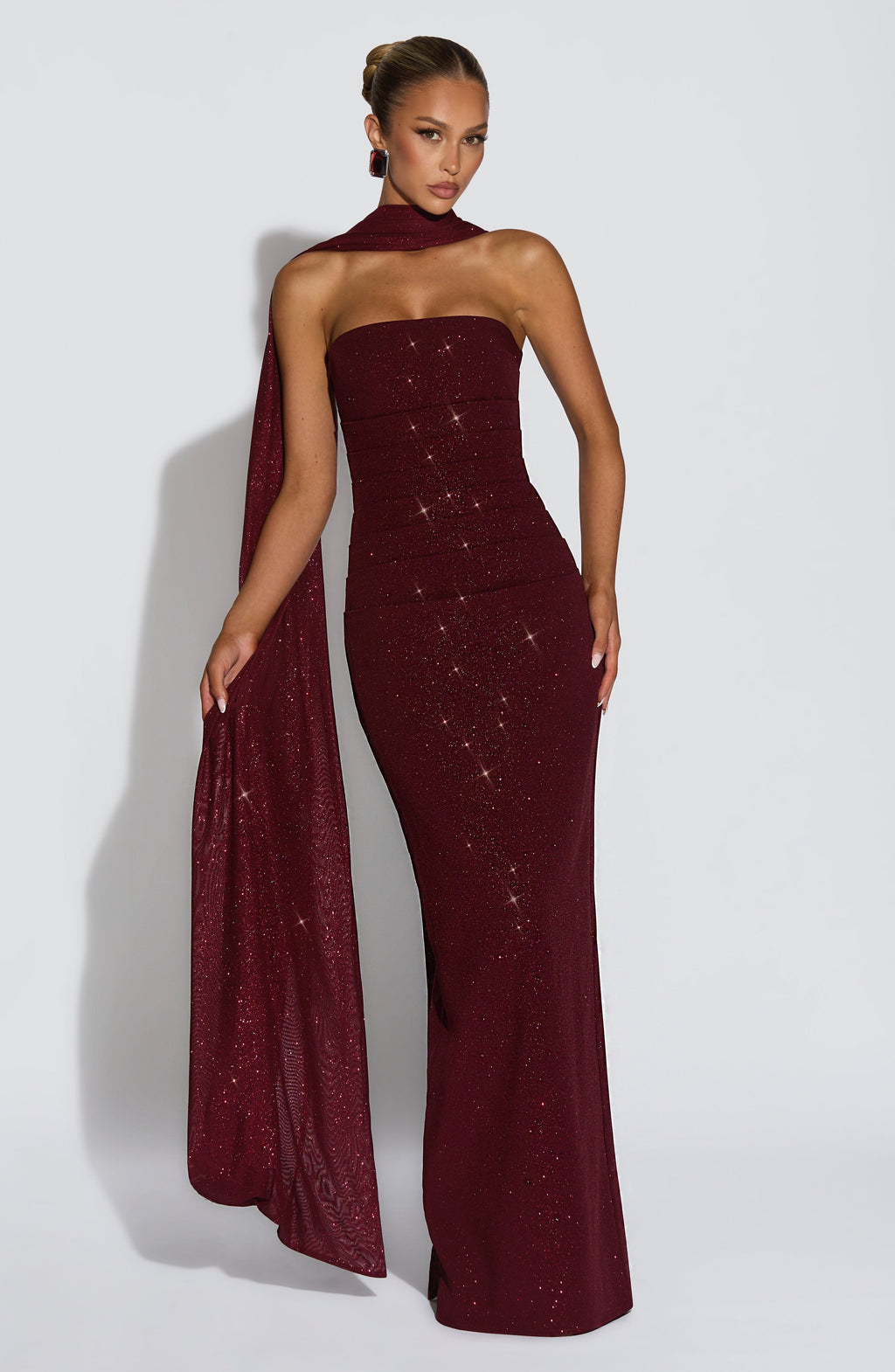 Flourenne Agnessa Shawl in Wine Sparkle
