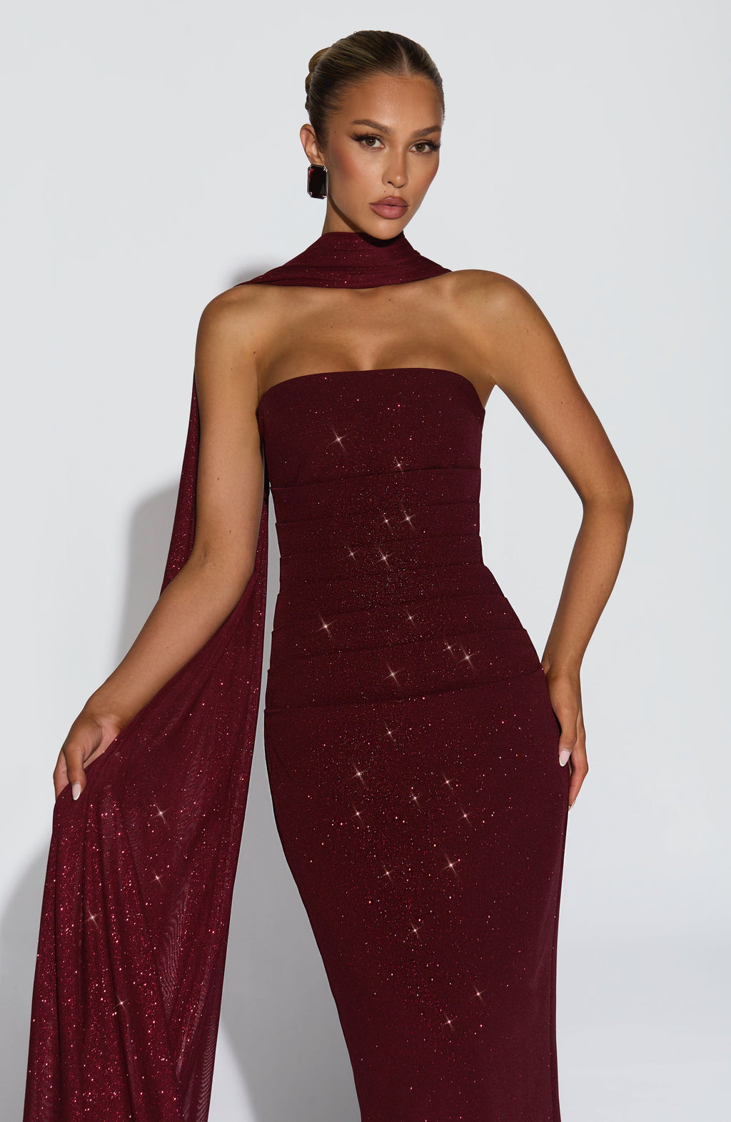 Flourenne Agnessa Shawl in Wine Sparkle