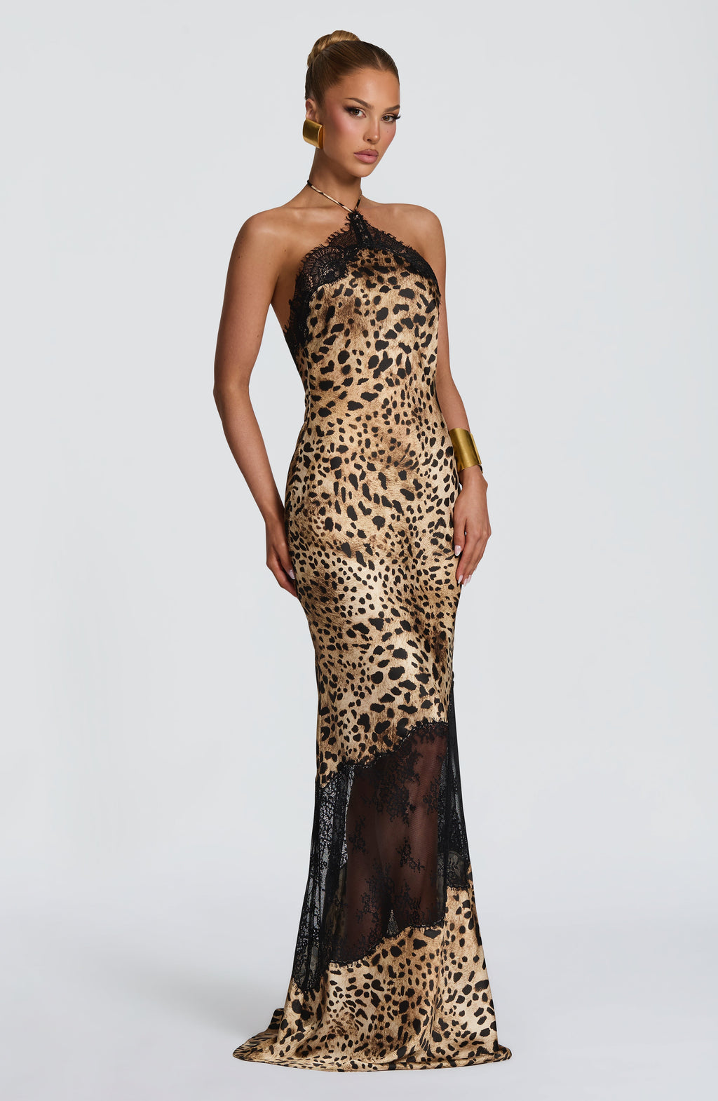 Flourenne Agneta Maxi Dress in Leopard Print