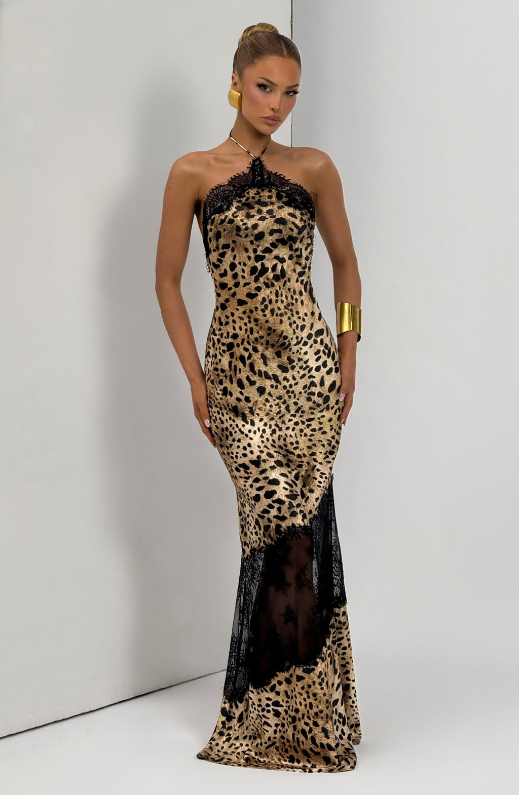 Flourenne Agneta Maxi Dress in Leopard Print