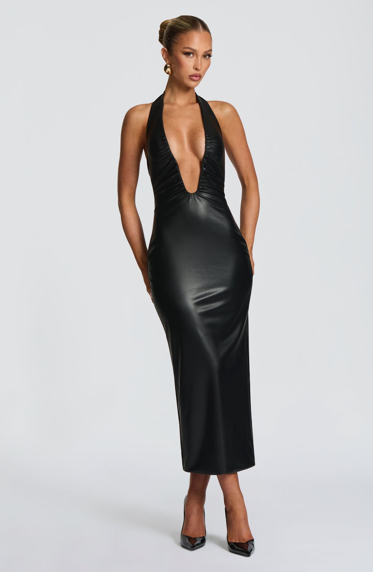 Flourenne Ainslie Midi Dress in Black