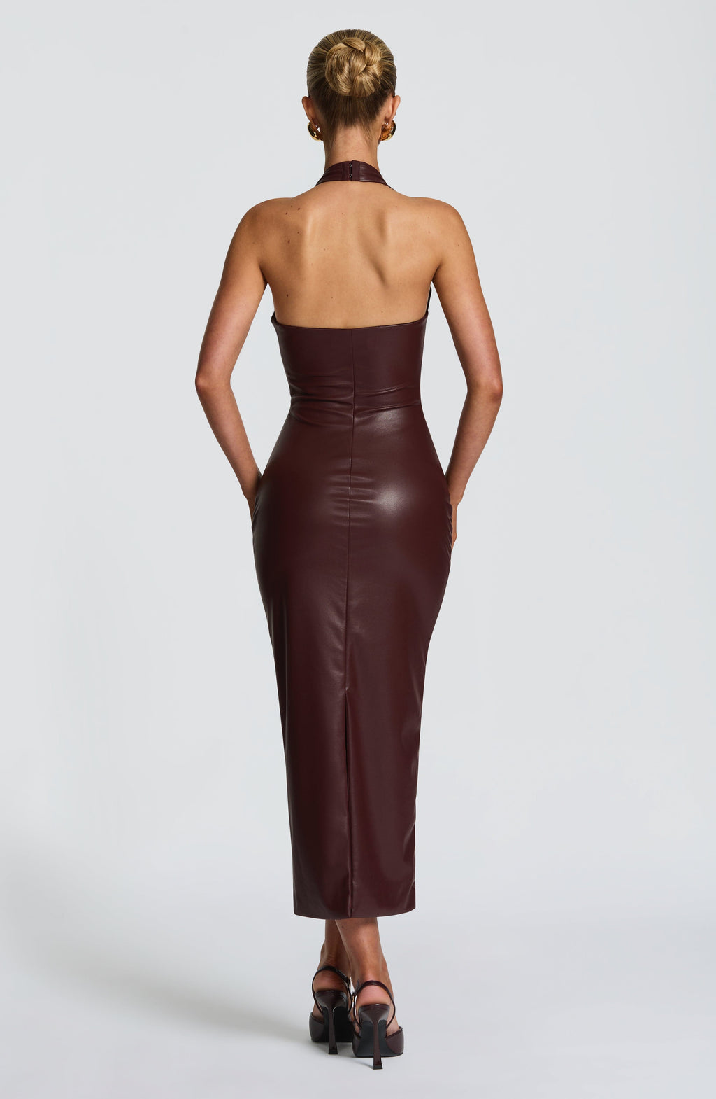 Flourenne Ainslie Midi Dress in Burgundy