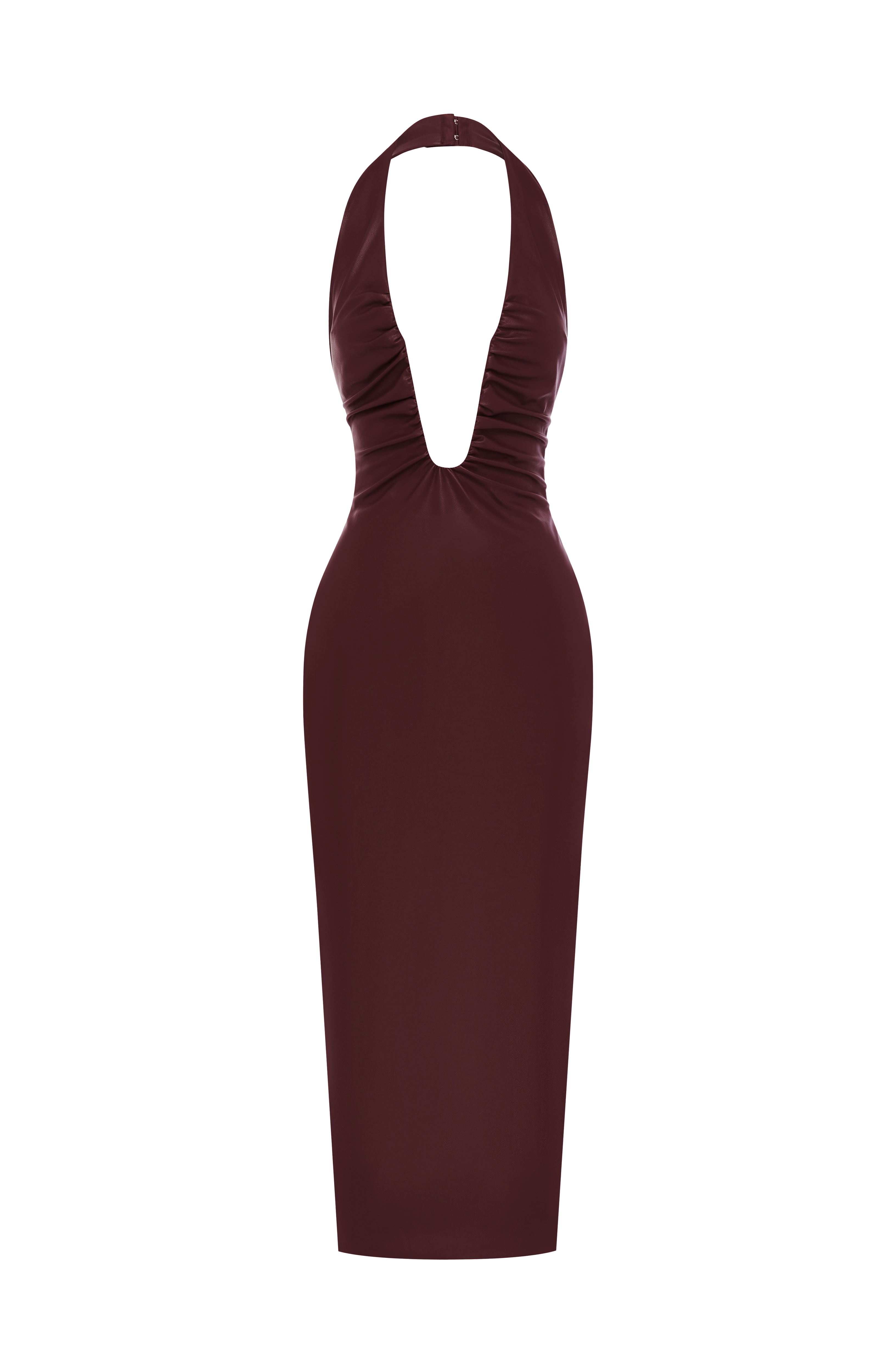Flourenne Ainslie Midi Dress in Burgundy